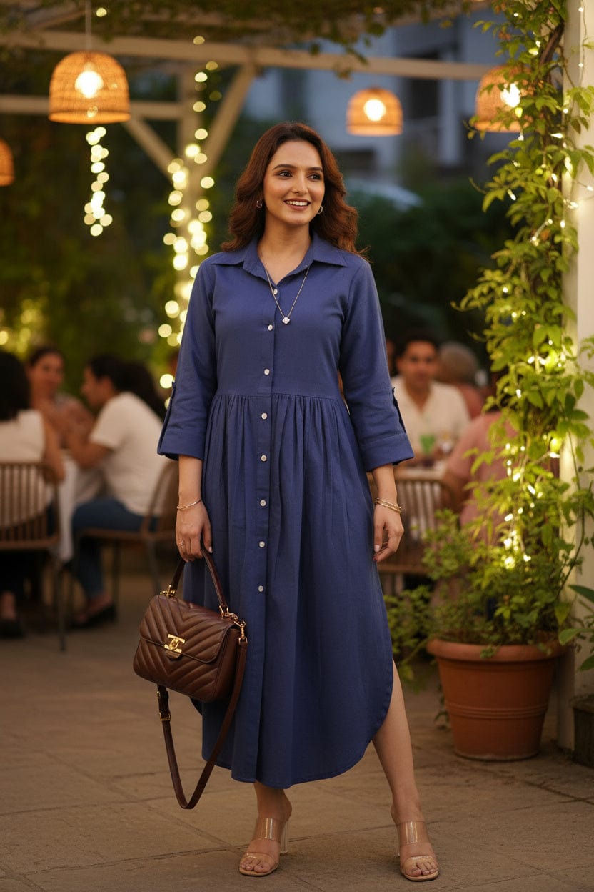 Breezy Shirt Dress - Royal Blue