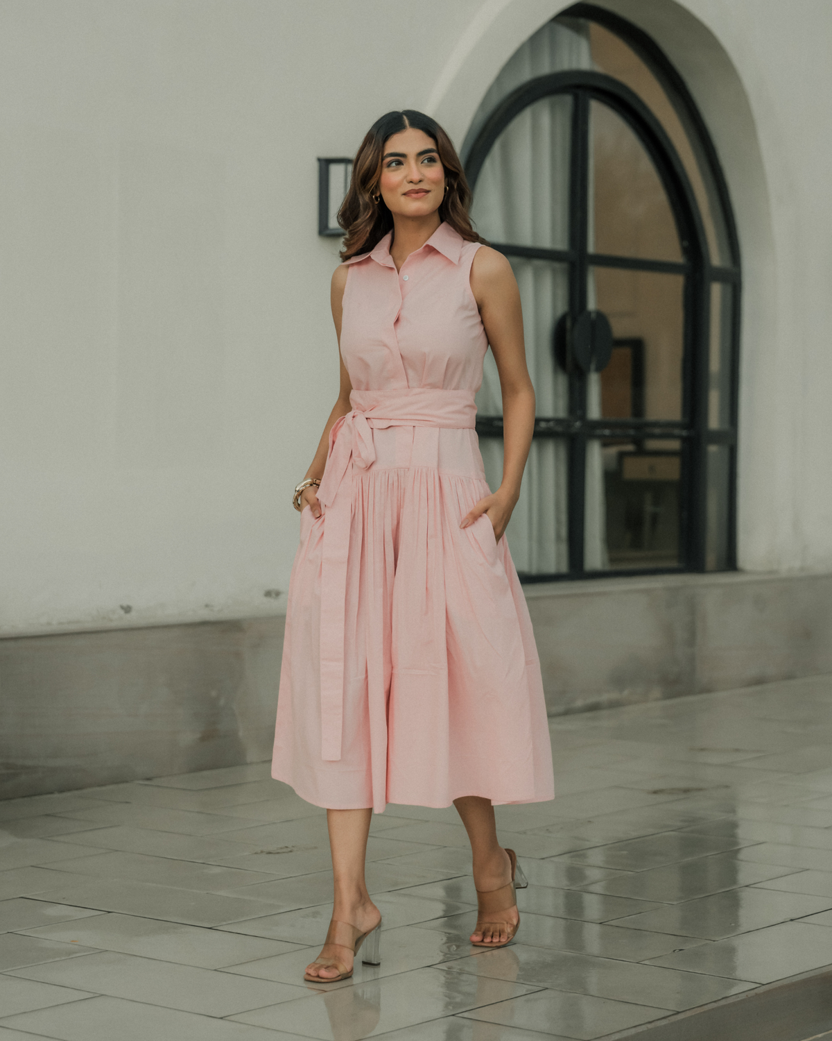 Noa Midi Dress - Pink