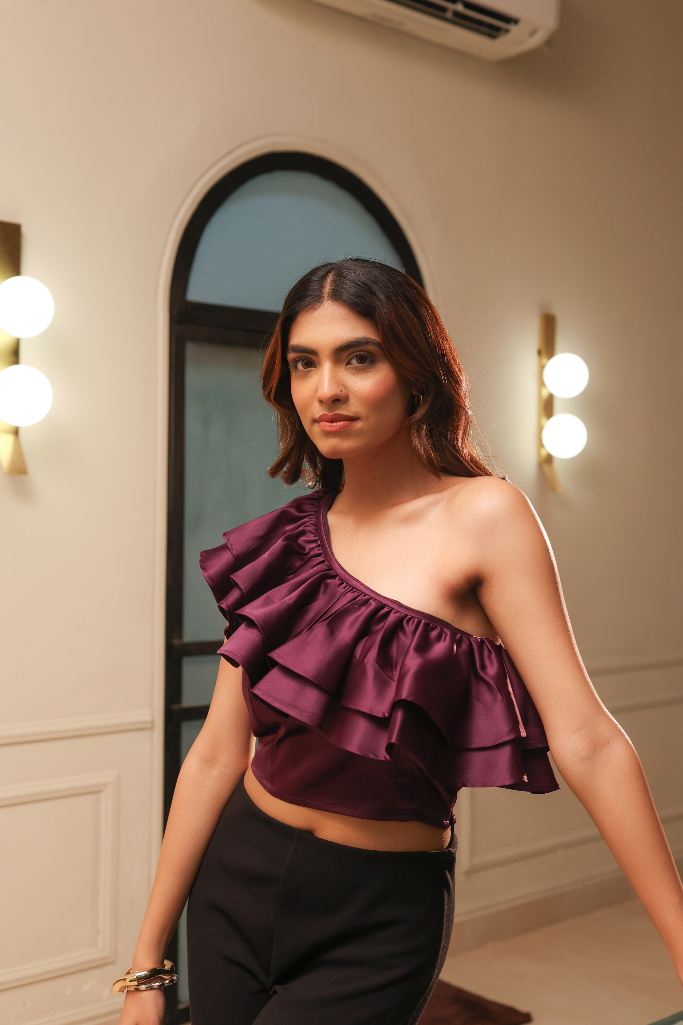 Eve One Shoulder Top - Purple