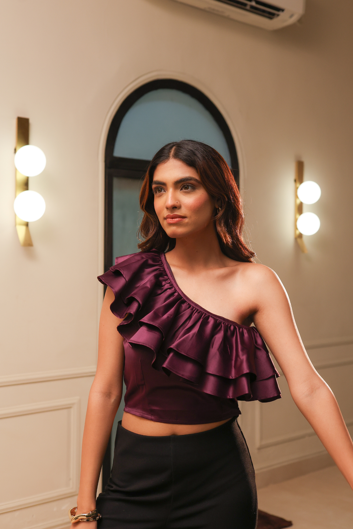 Eve One Shoulder Top - Purple