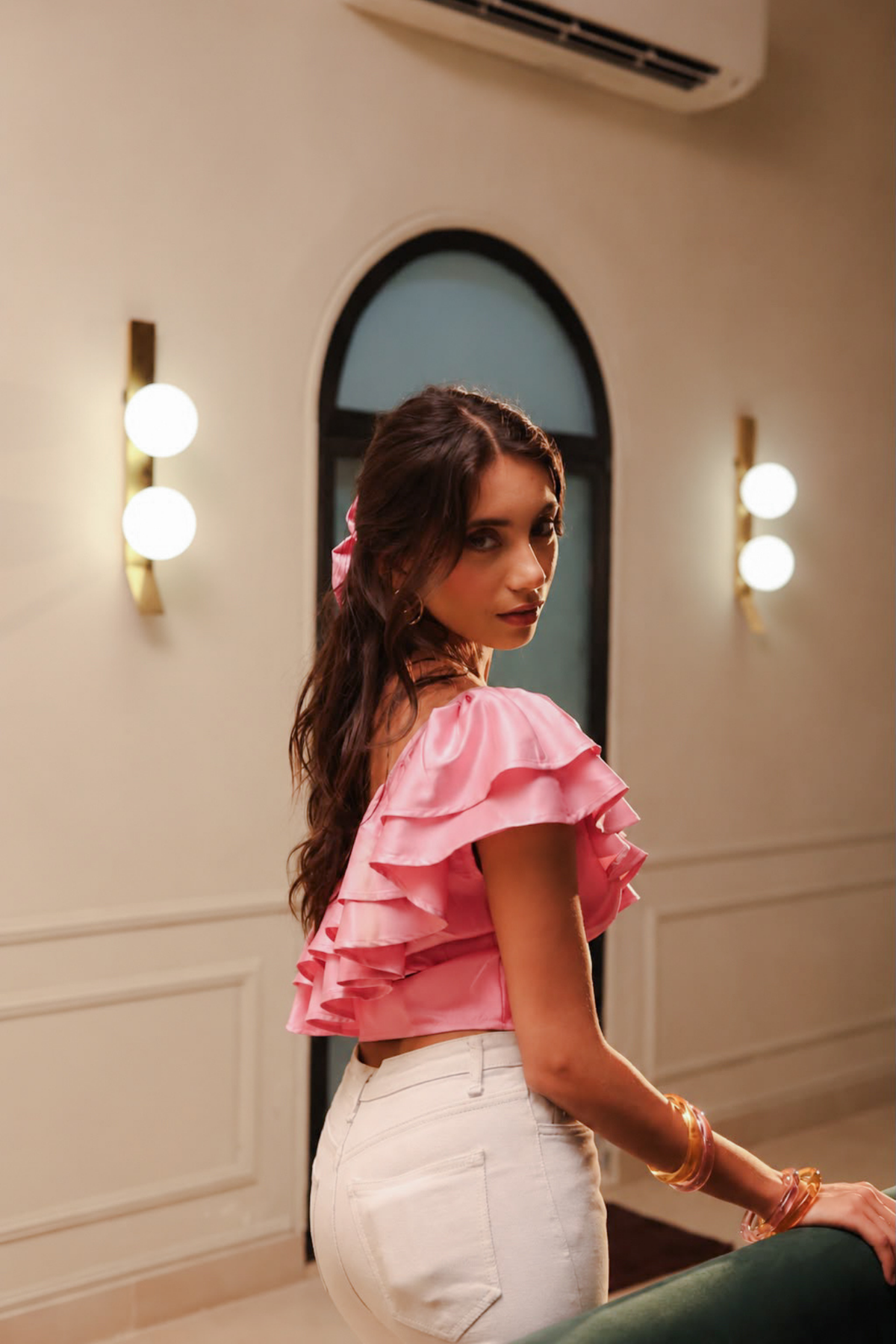 Eve One Shoulder Top - Pink
