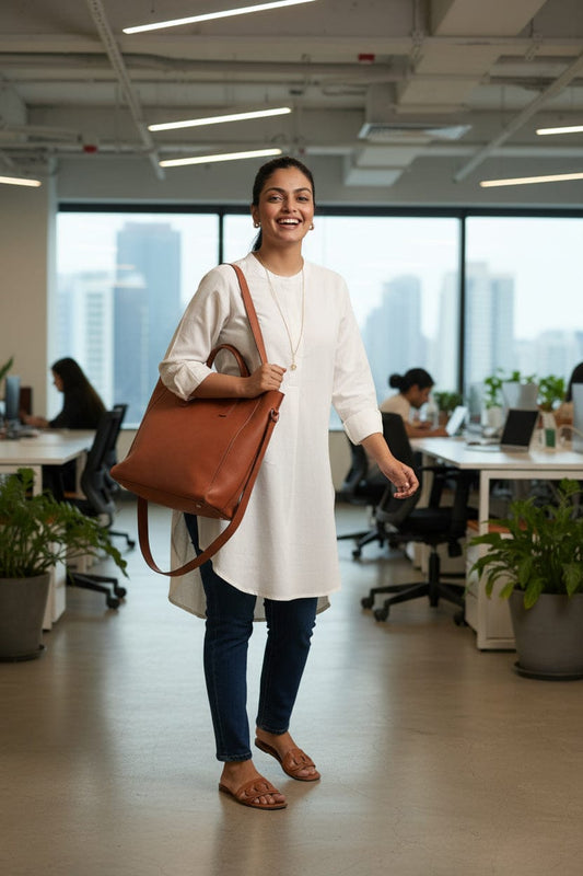 High Low Midi Kurta - Vanilla