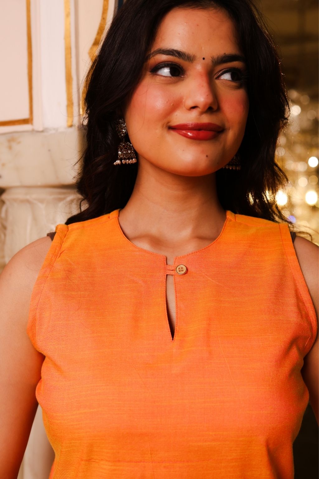 Silk farshi salwar co ord orange