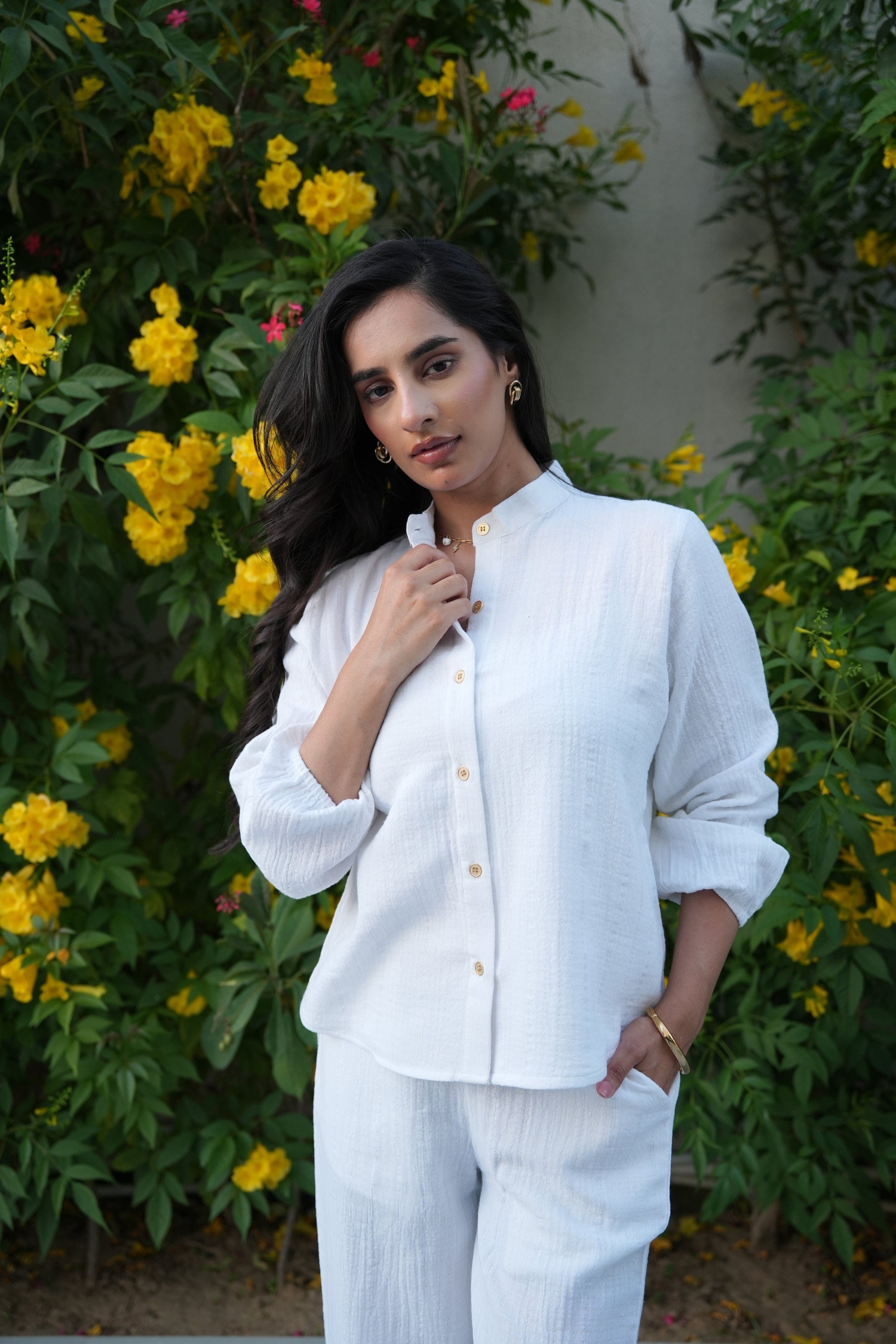 Selene Shirt & Trouser Co-ord - Ivory