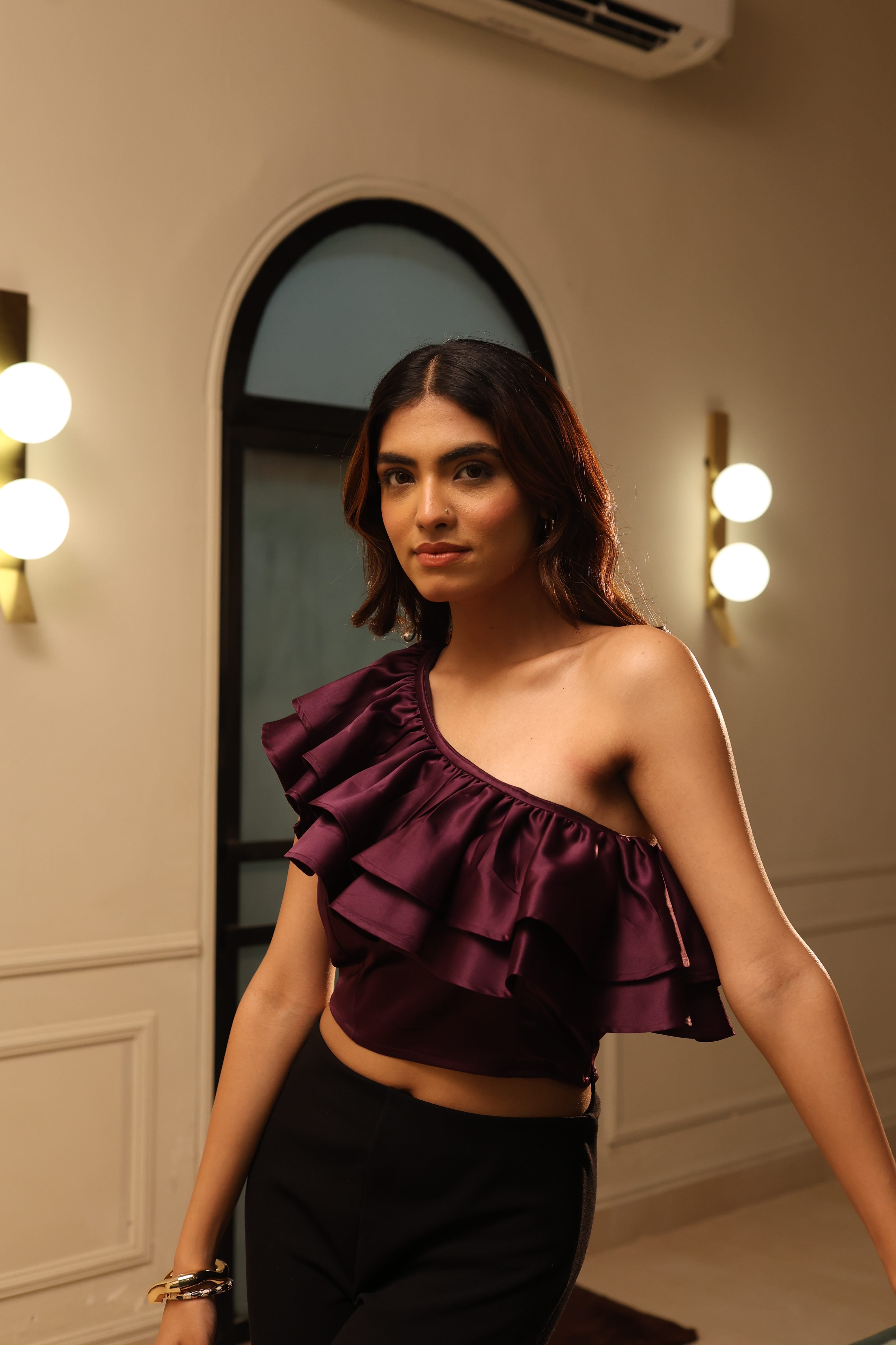 Eve One Shouler Top - Purple