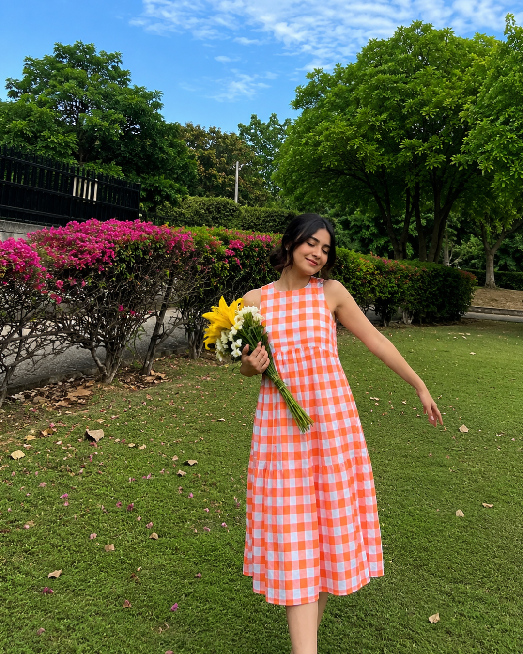 Classic A-Line Gingham Dress - Miranda