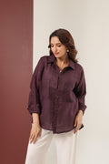 Double Pocket Linen Shirt - Jamun