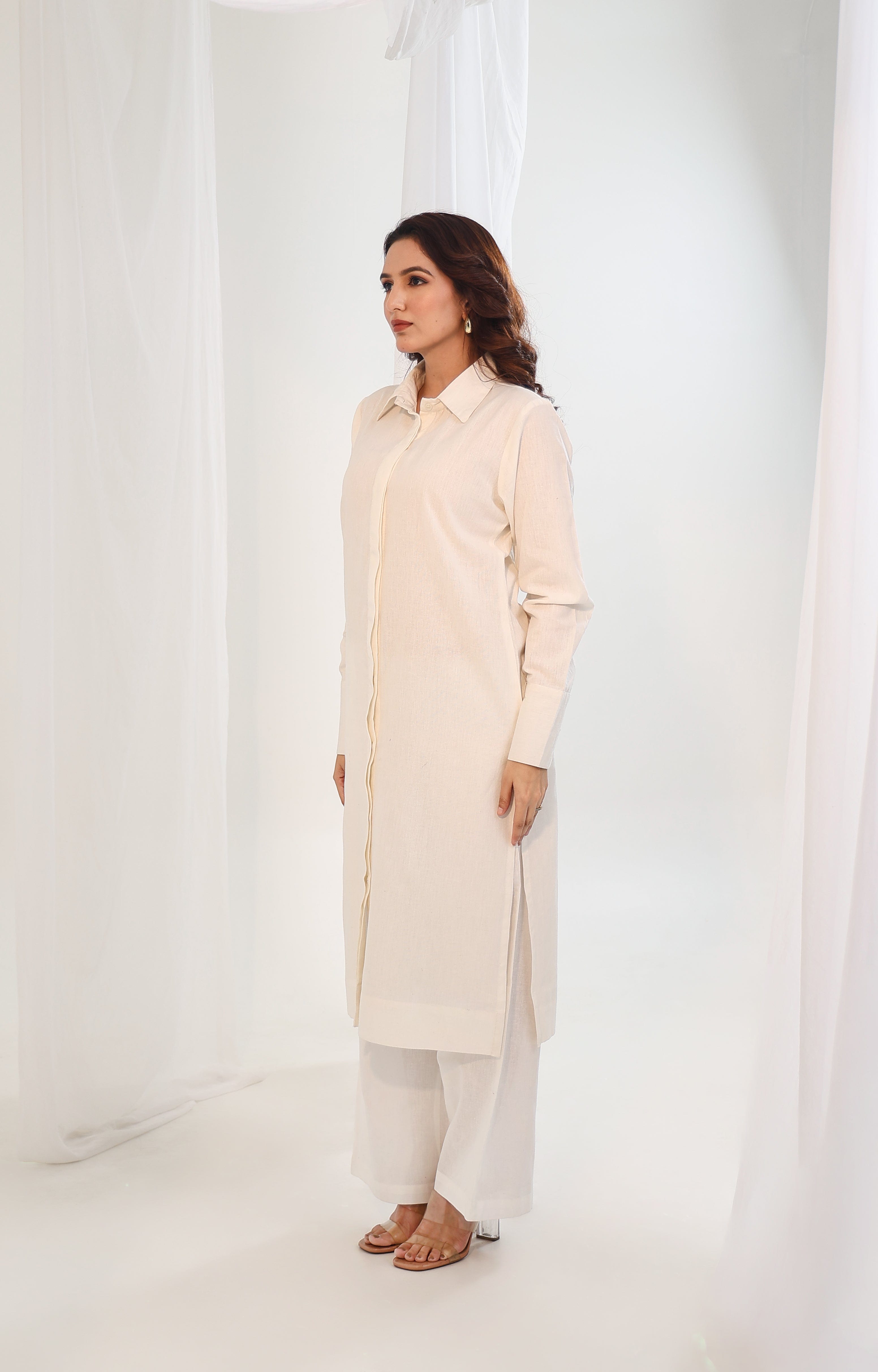 Long Shirt Kurta - Vanilla