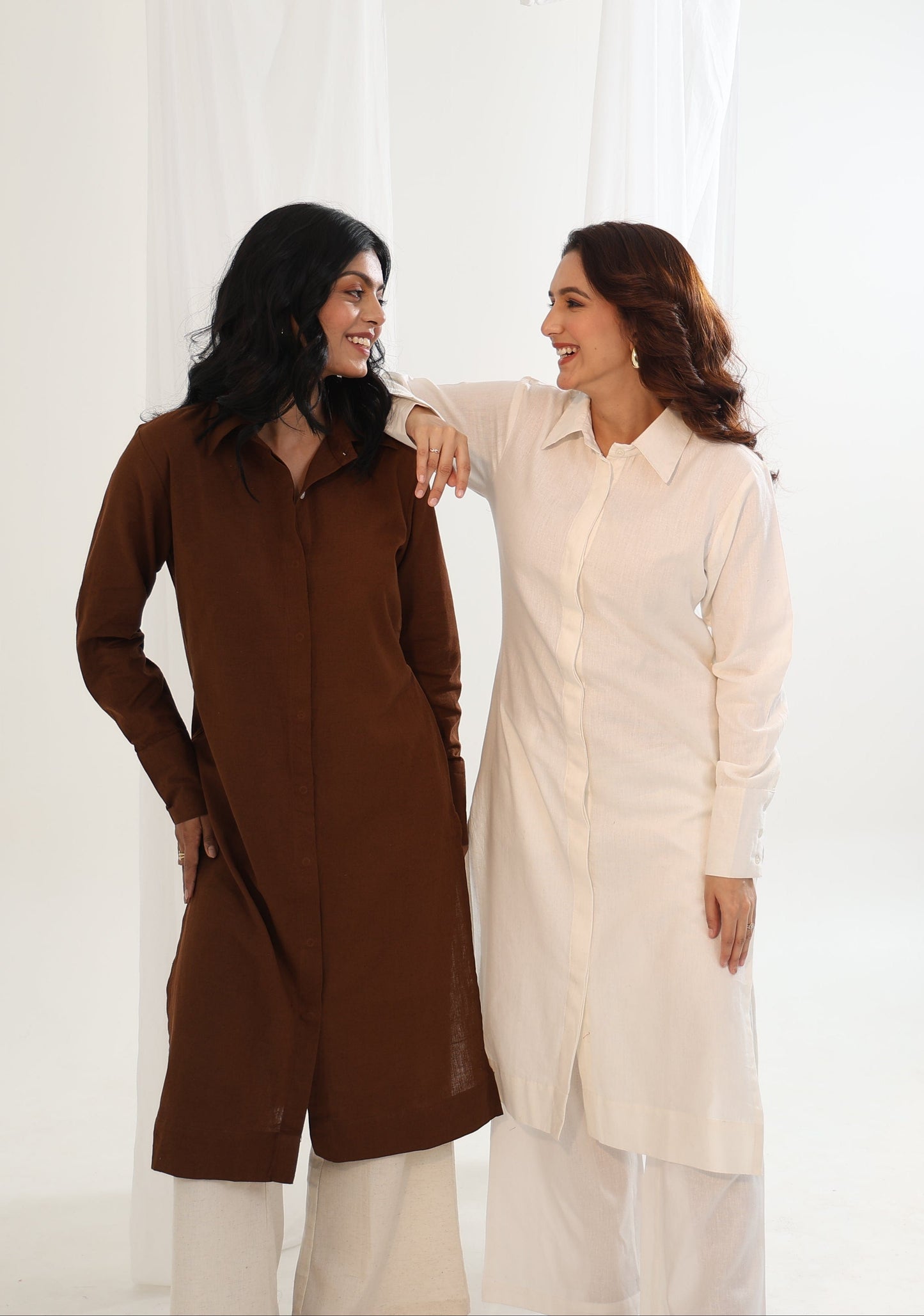 Long Shirt Kurta - Earth Brown