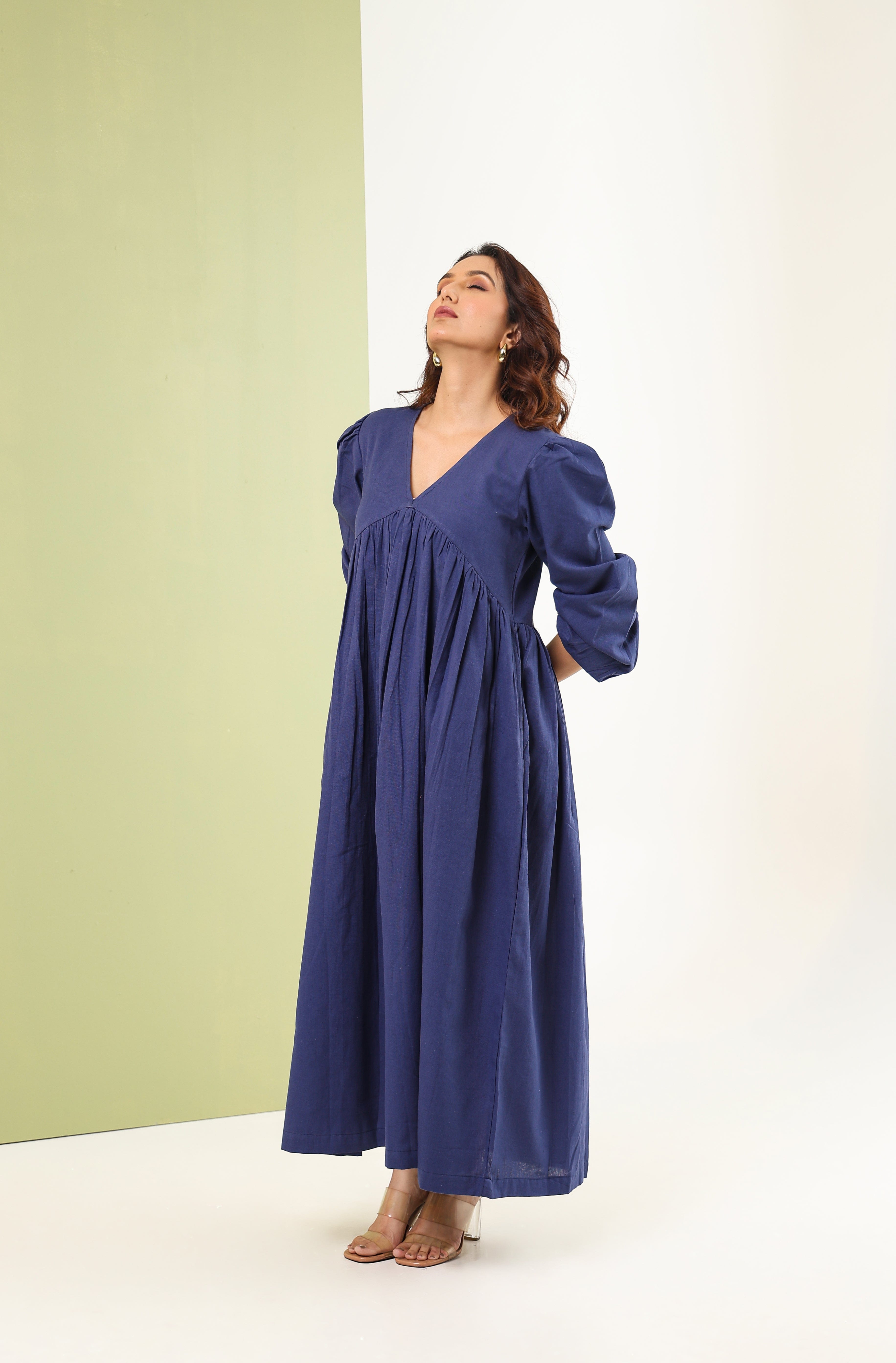 Gathered Maxi Dress - Royal Blue