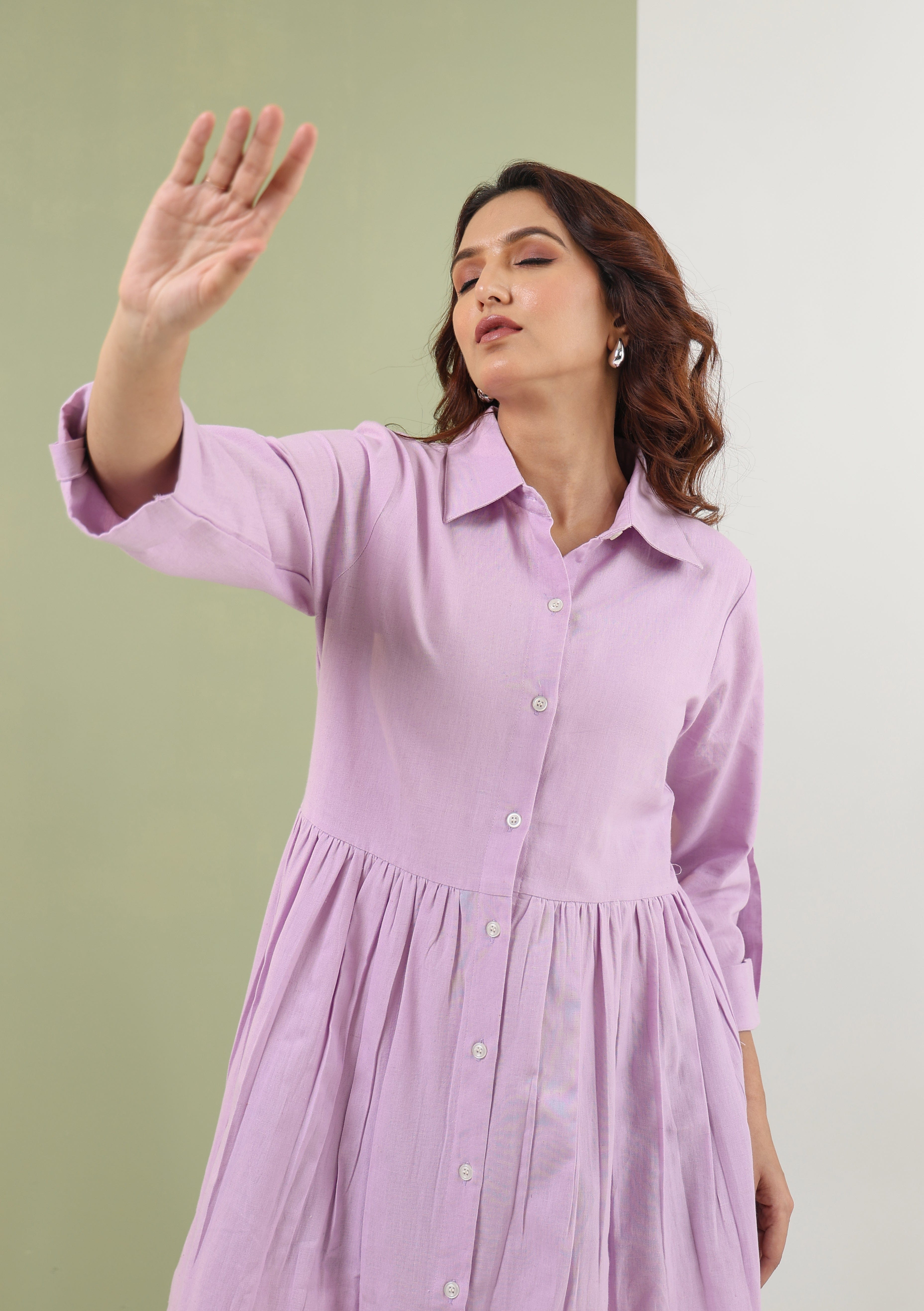 Breezy Shirt Dress - Lavender Mist