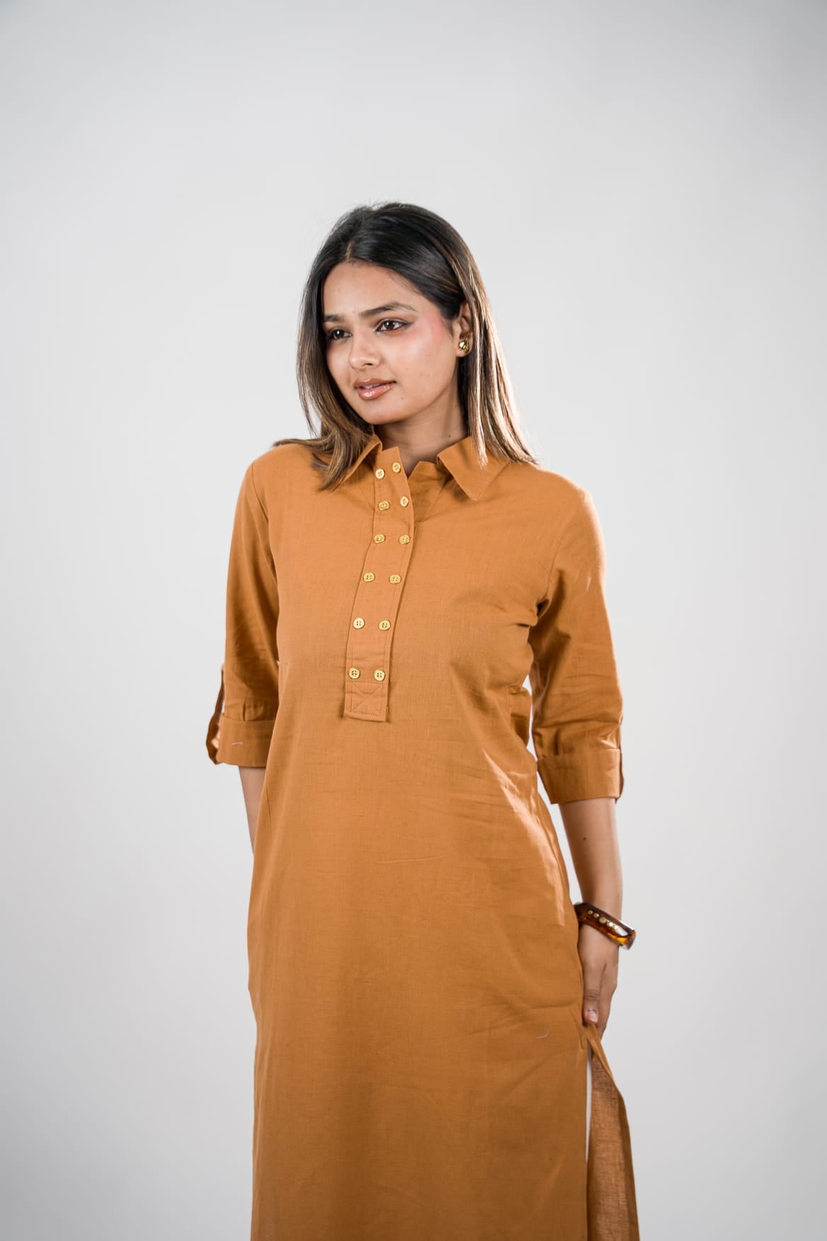 Sunehri Kurta - Cinnamon