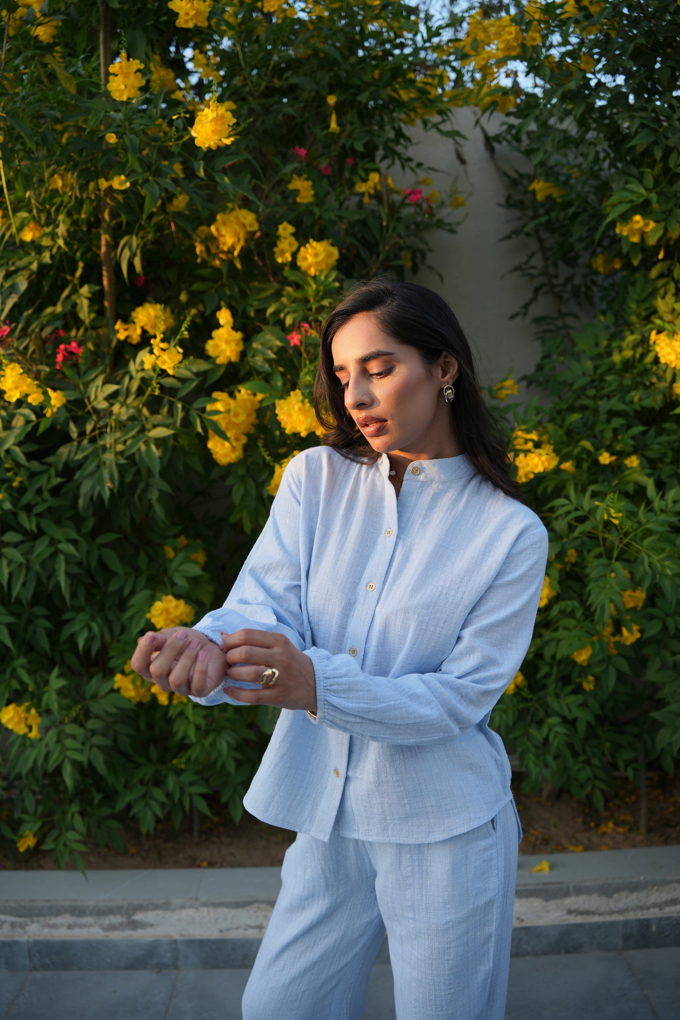 Selene Shirt & Trouser Co-ord - Powder Blue