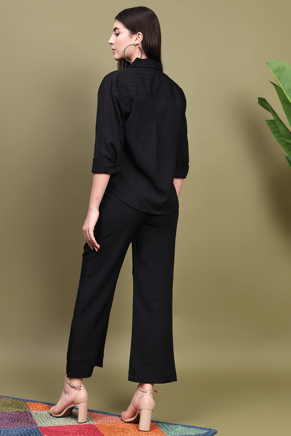 Black Knitted Shirt & Pants set