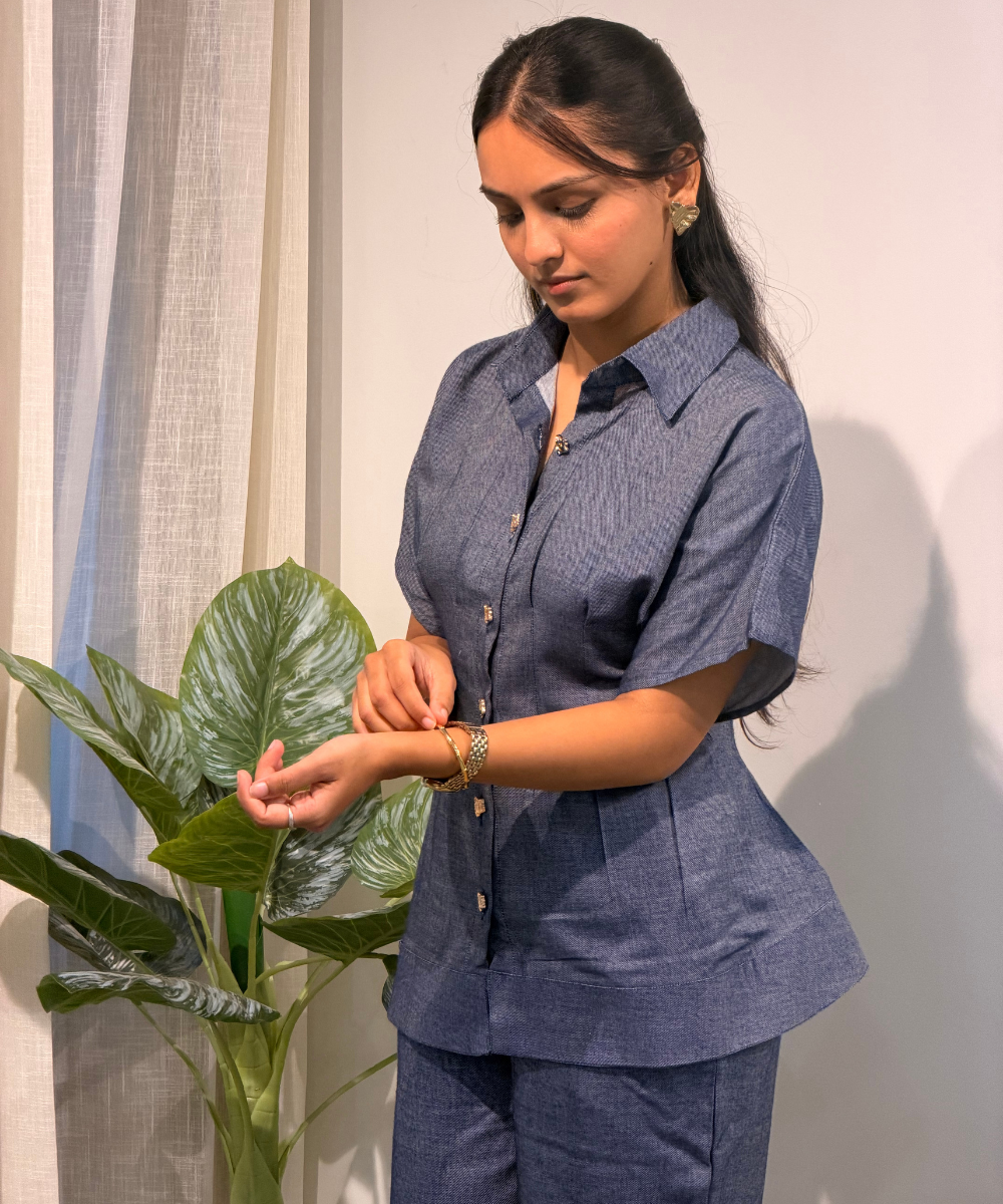 Denim Co-ord Set with Gold Buttons