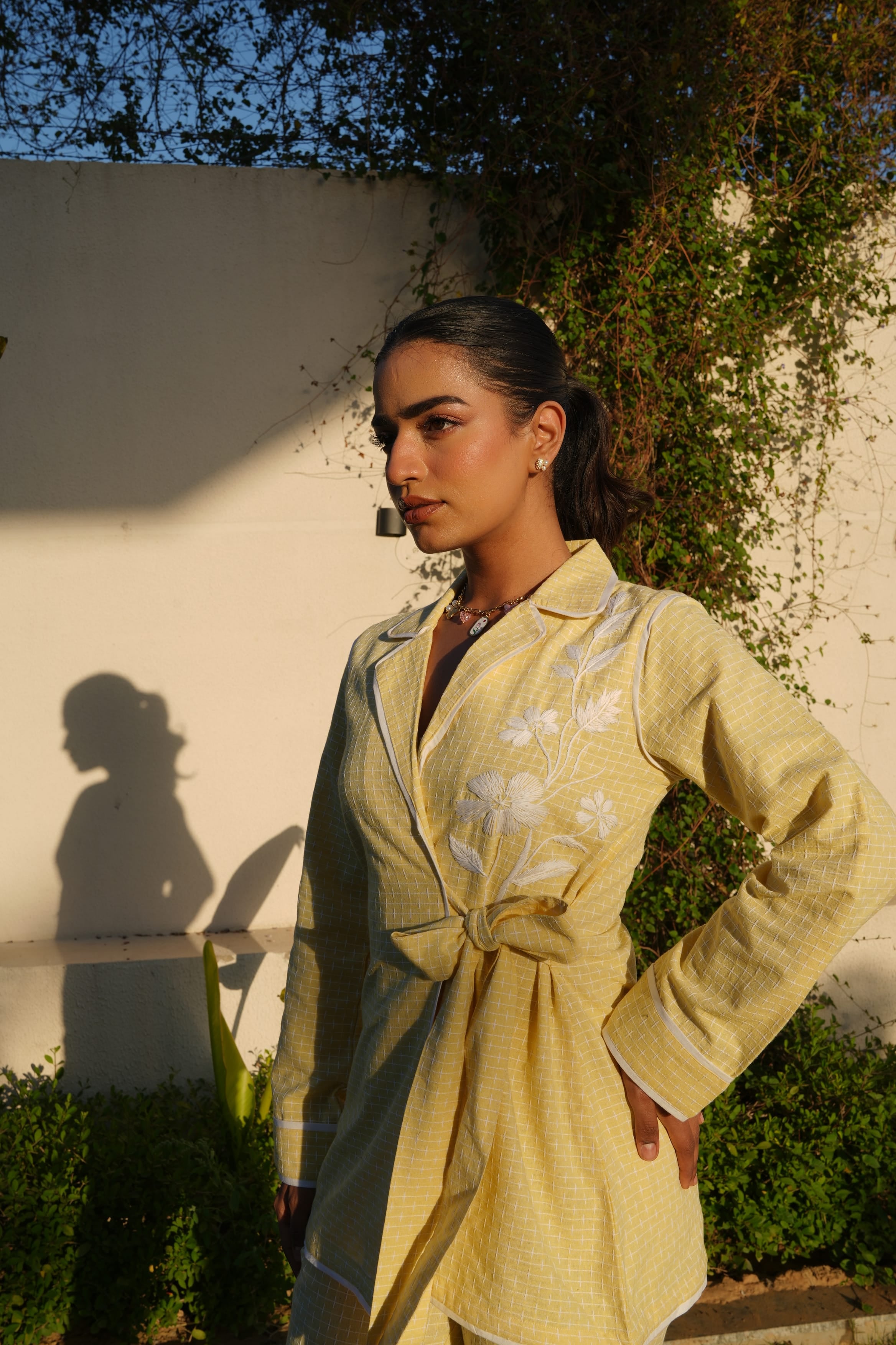 Rhea Embroidered Set - Butter Yellow