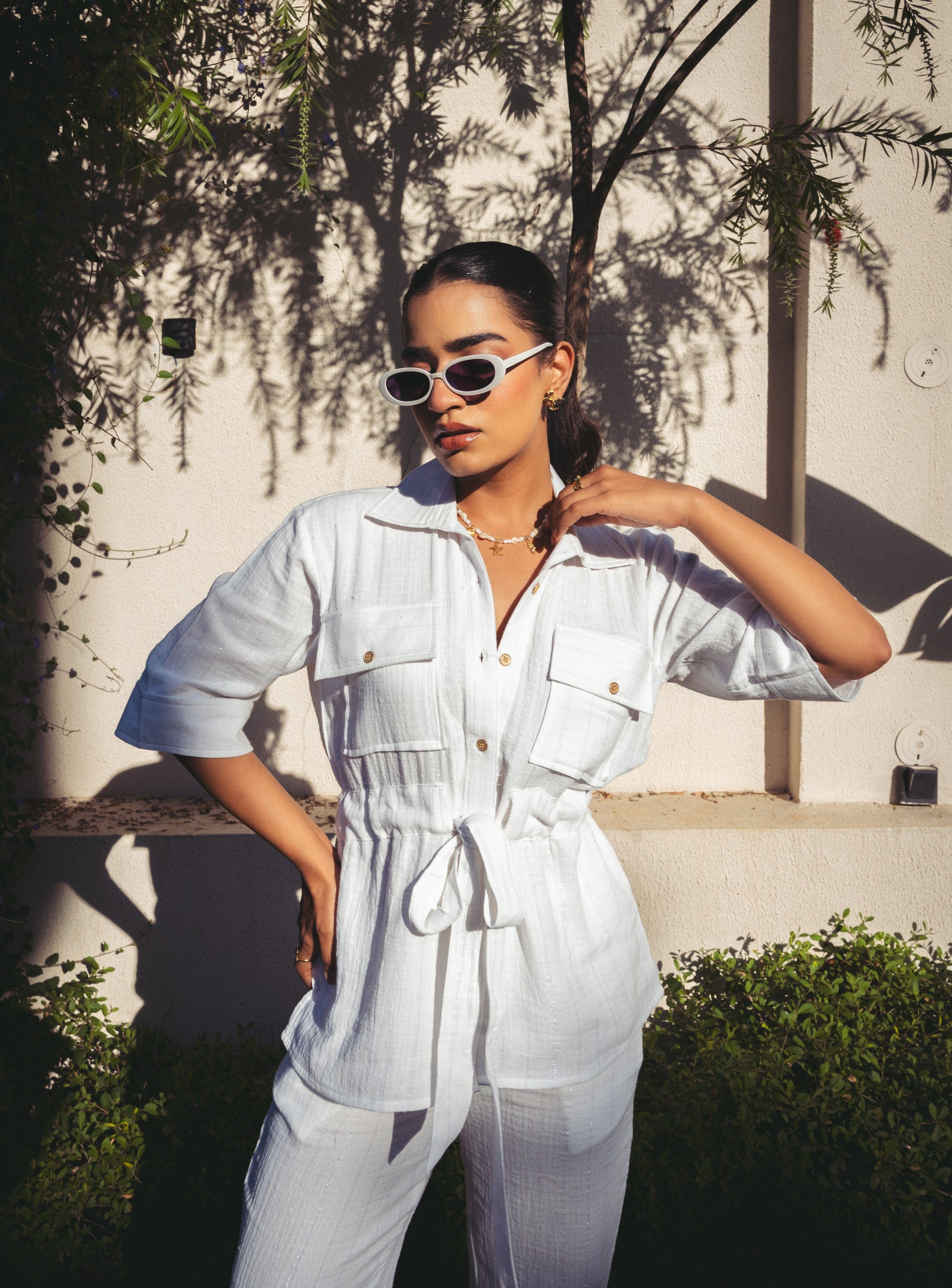 Sofia Knotted Co-ord Set - Ivory