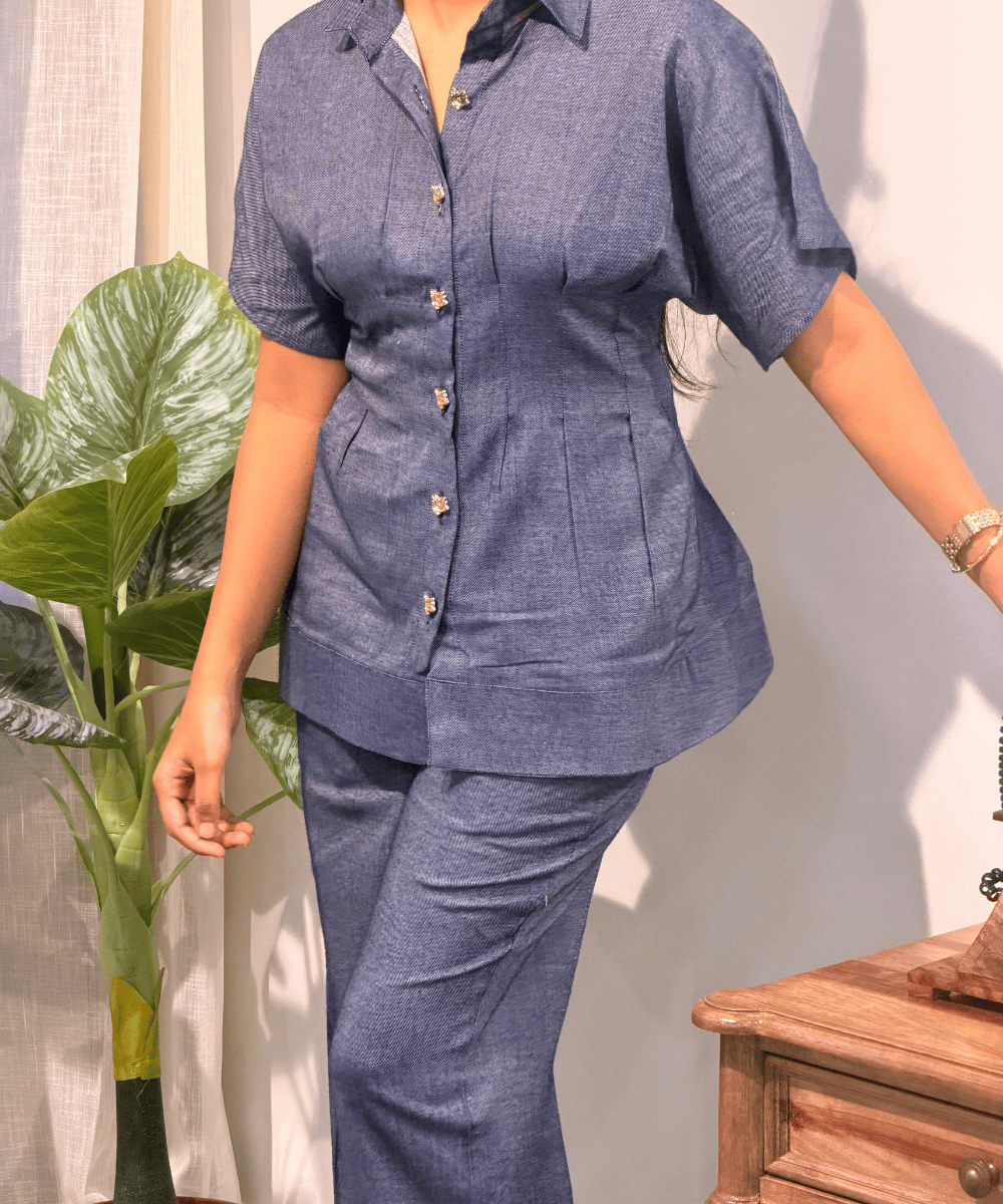 Denim Co-ord Set with Gold Buttons