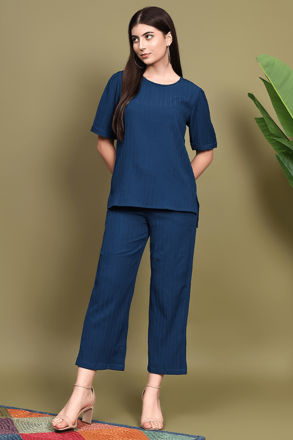 Royal Blue Knitted Tunic Set