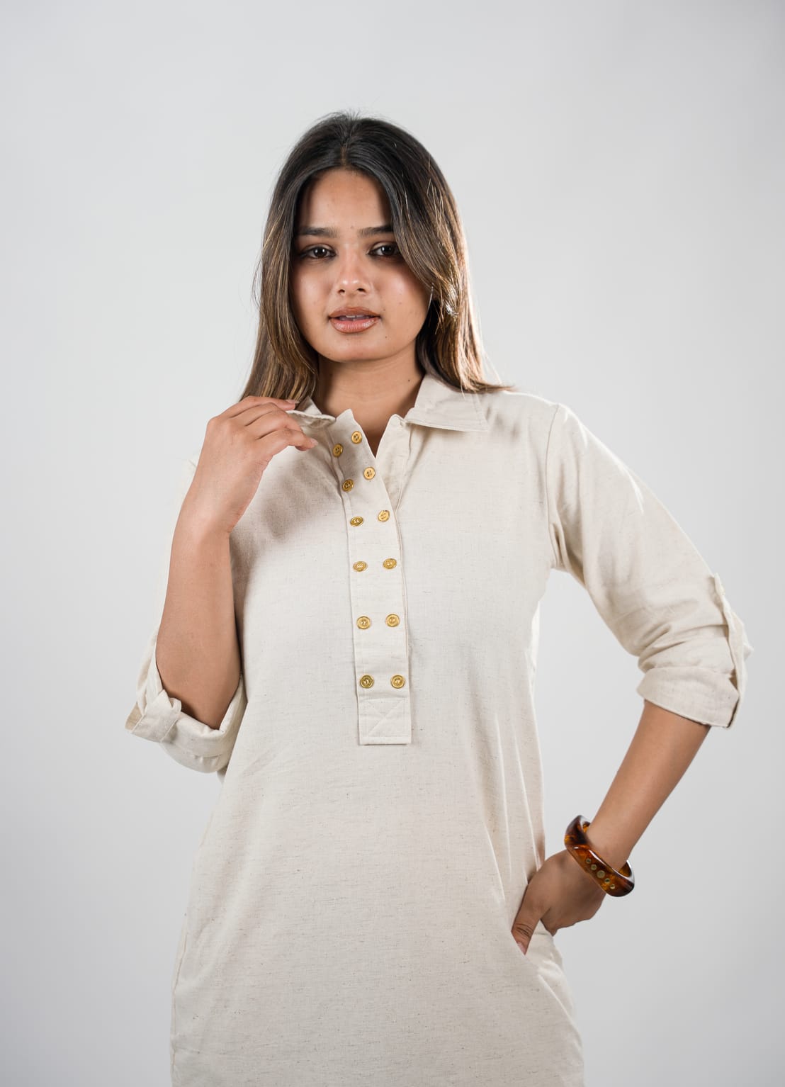 Sunehri Kurta - Vanilla
