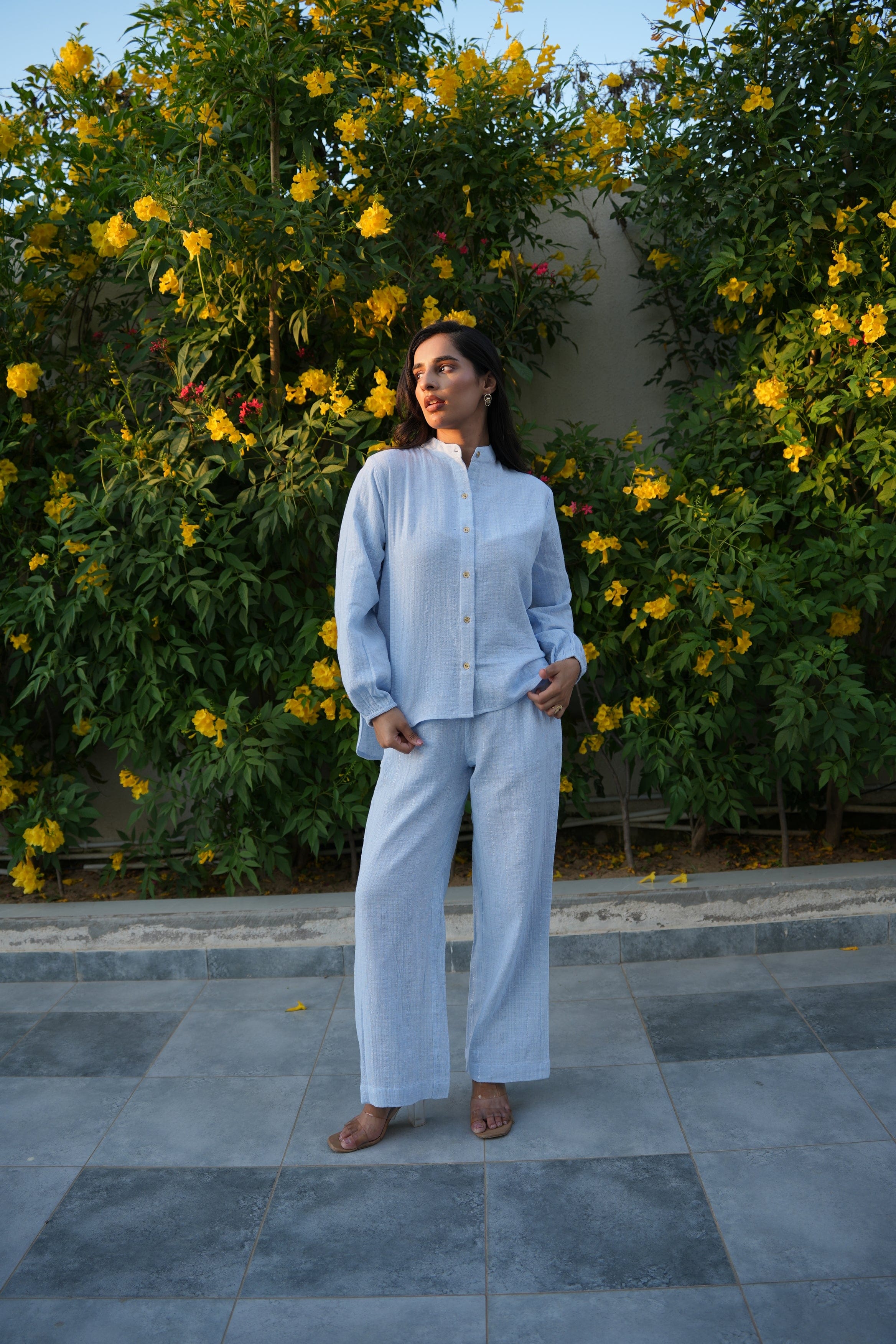 Selene Shirt & Trouser Co-ord - Powder Blue