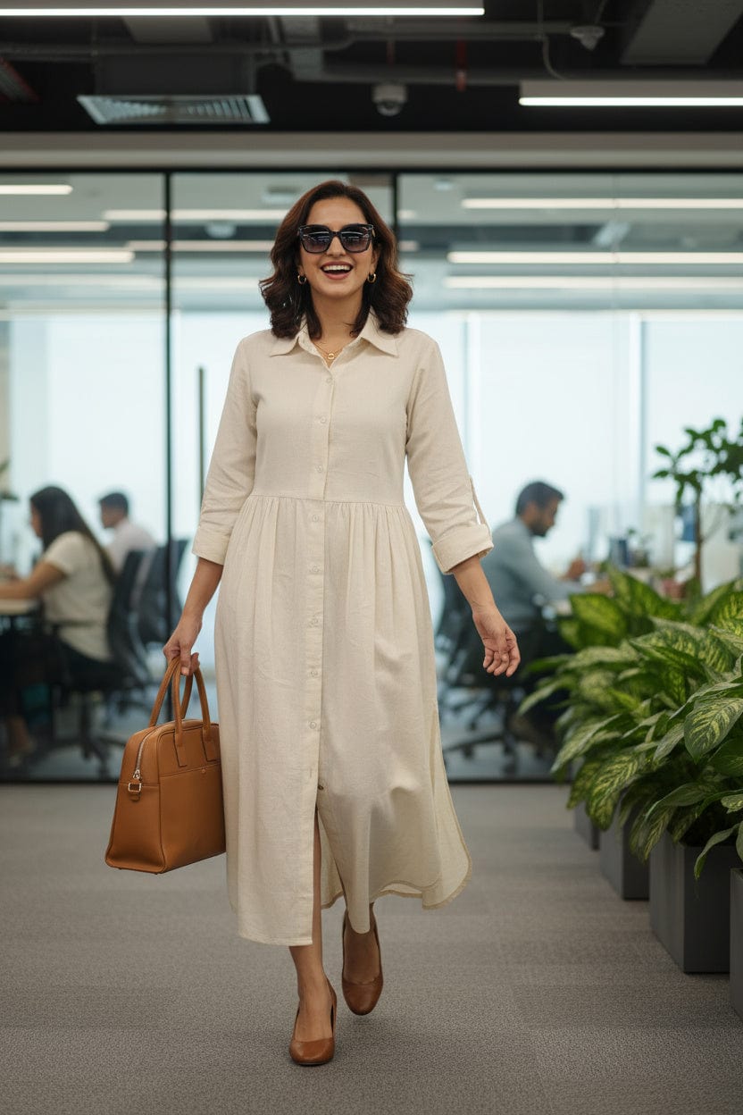 Breezy Shirt Dress - Vanilla