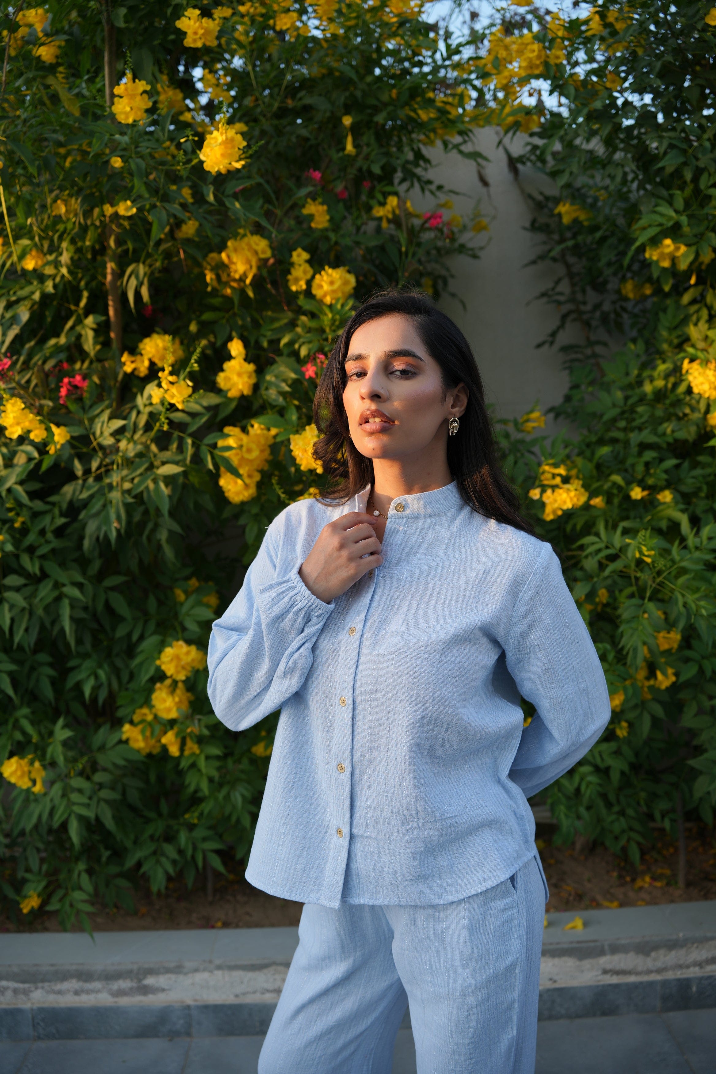 Selene Shirt & Trouser Co-ord - Powder Blue