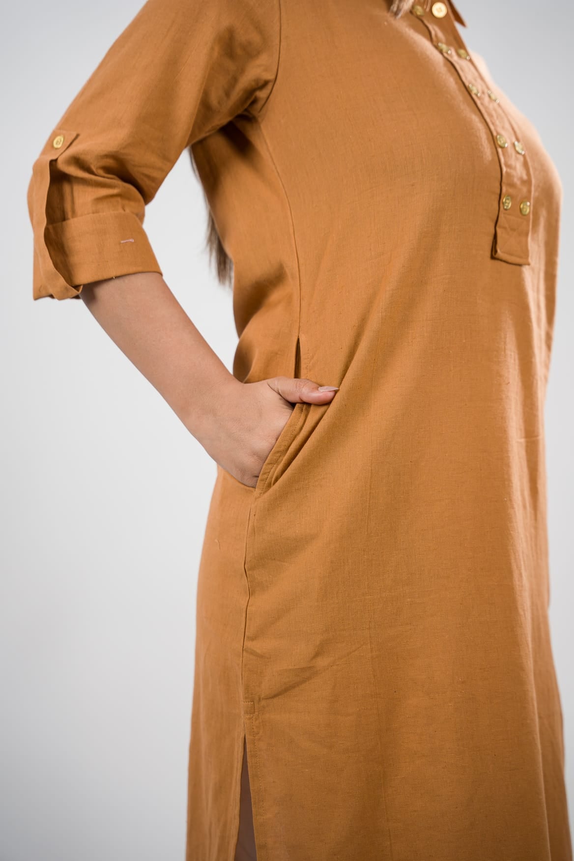 Sunehri Kurta - Cinnamon