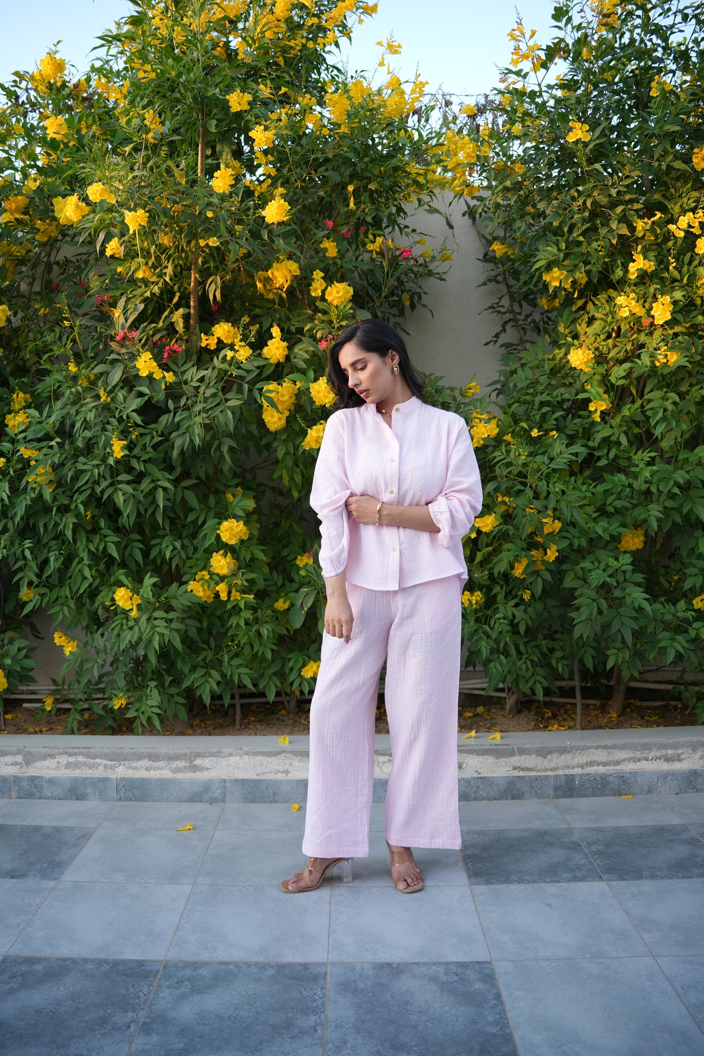 Selene Shirt & Trouser Co-ord - Petal Pink