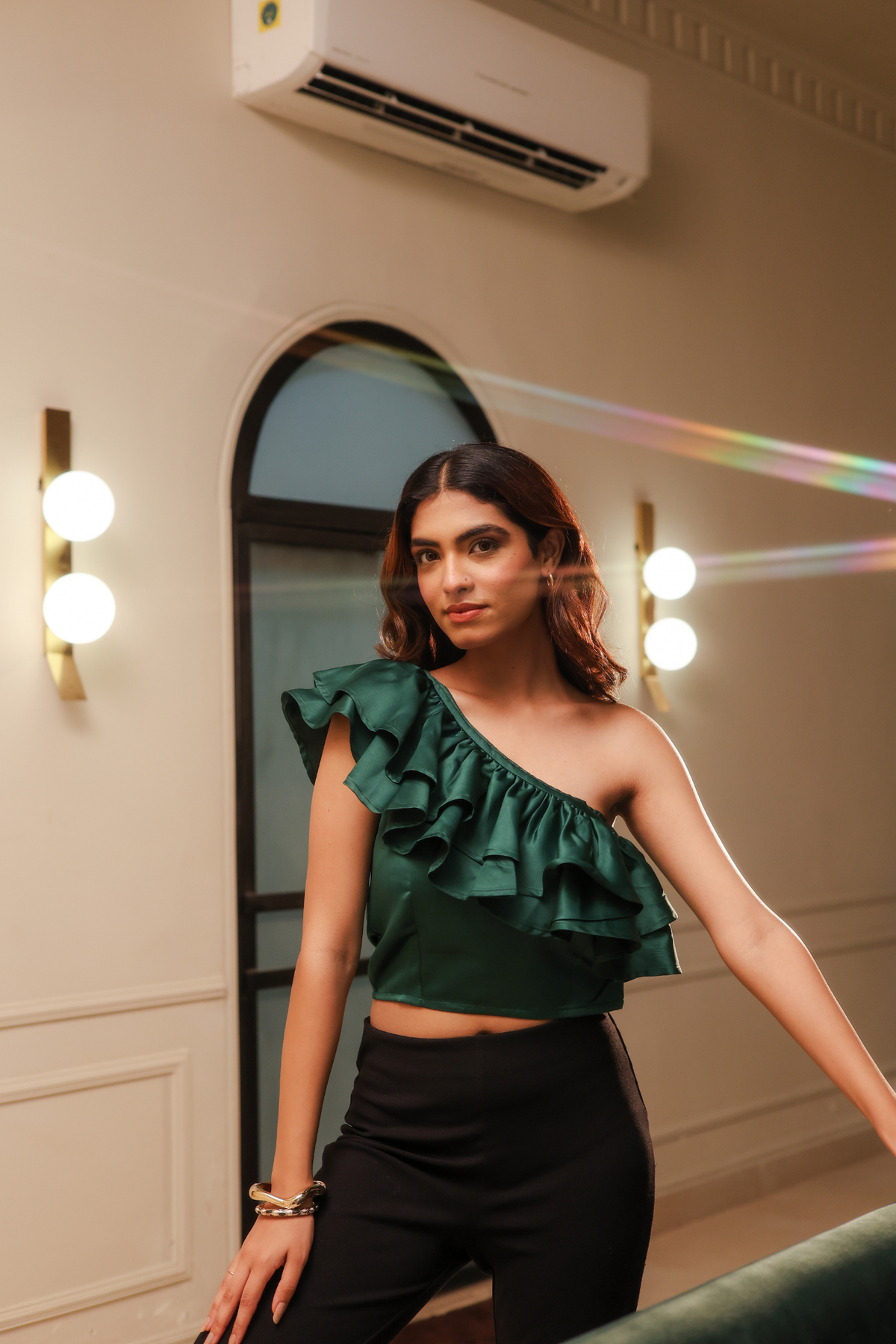 Eve One Shoulder Top - Green