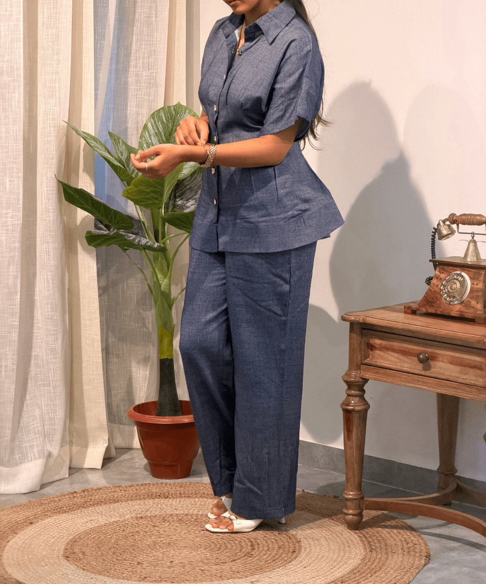 Denim Co-ord Set with Gold Buttons