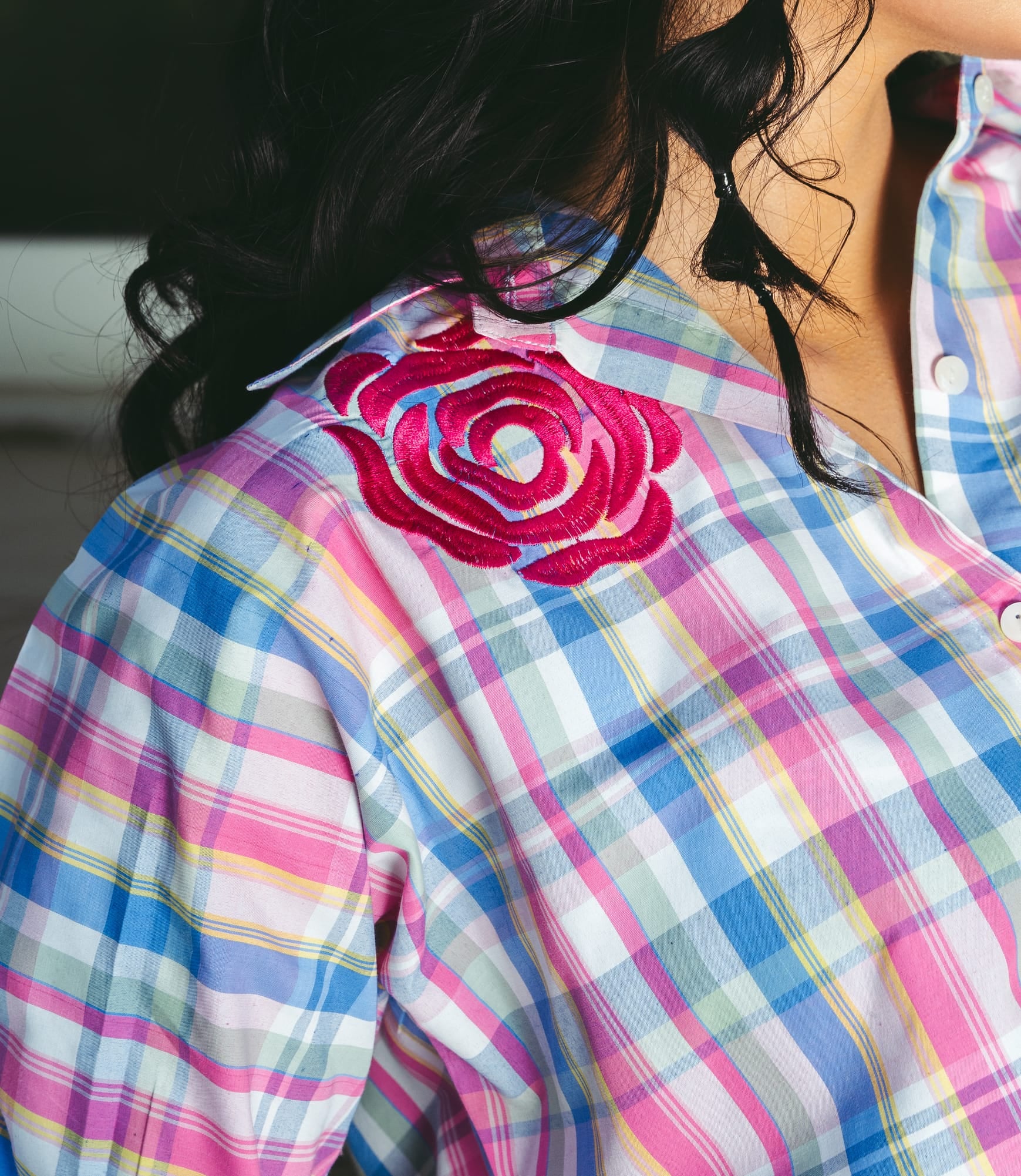 Embroidered Relaxed Fit Shirt - Blue