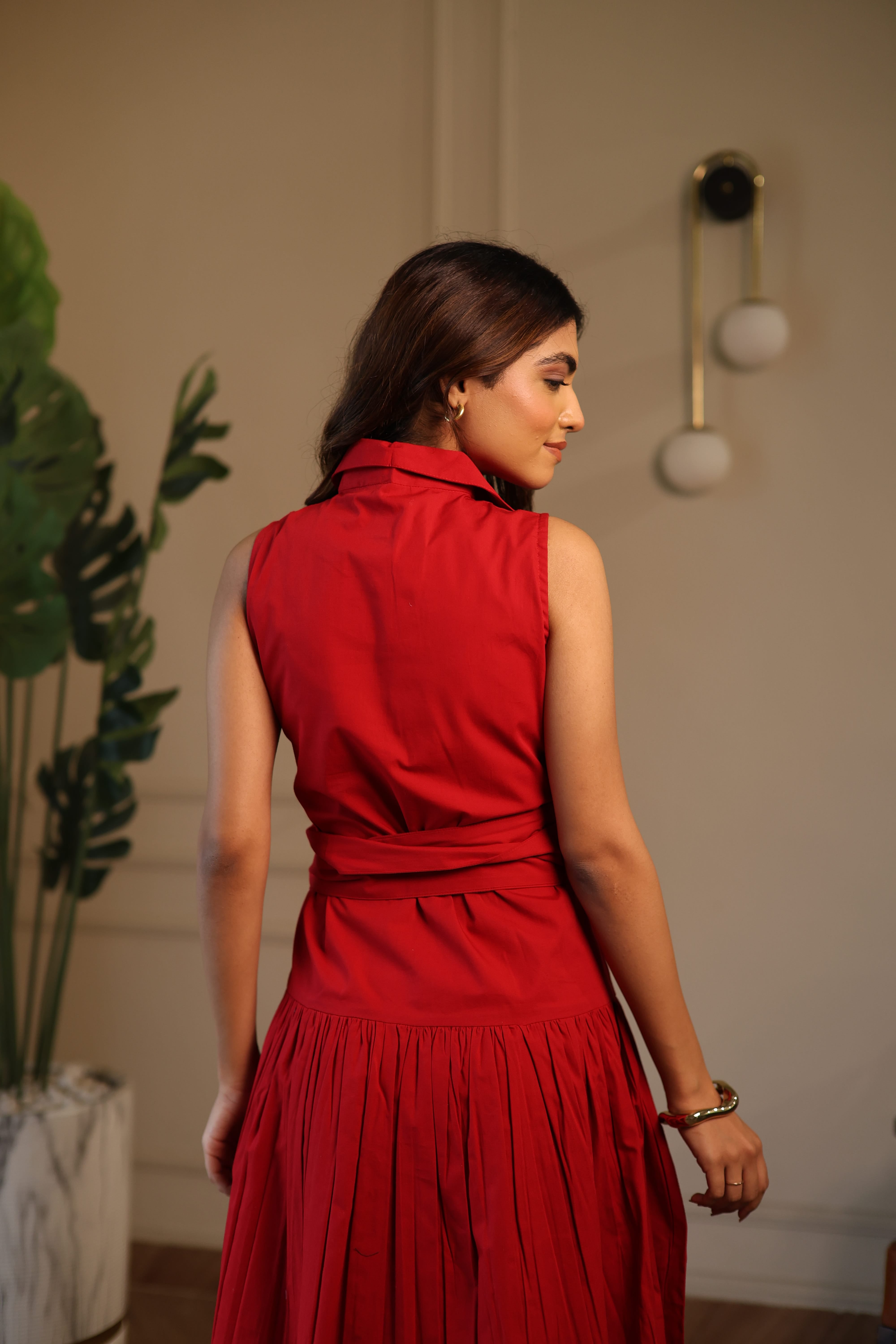 Noa Midi Dress - Red