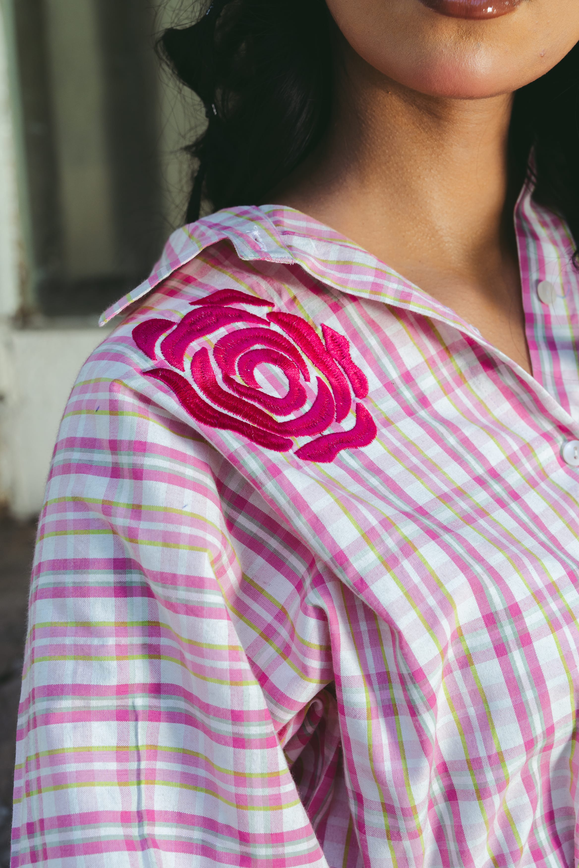 Embroidered Relaxed Fit Shirt - Pink