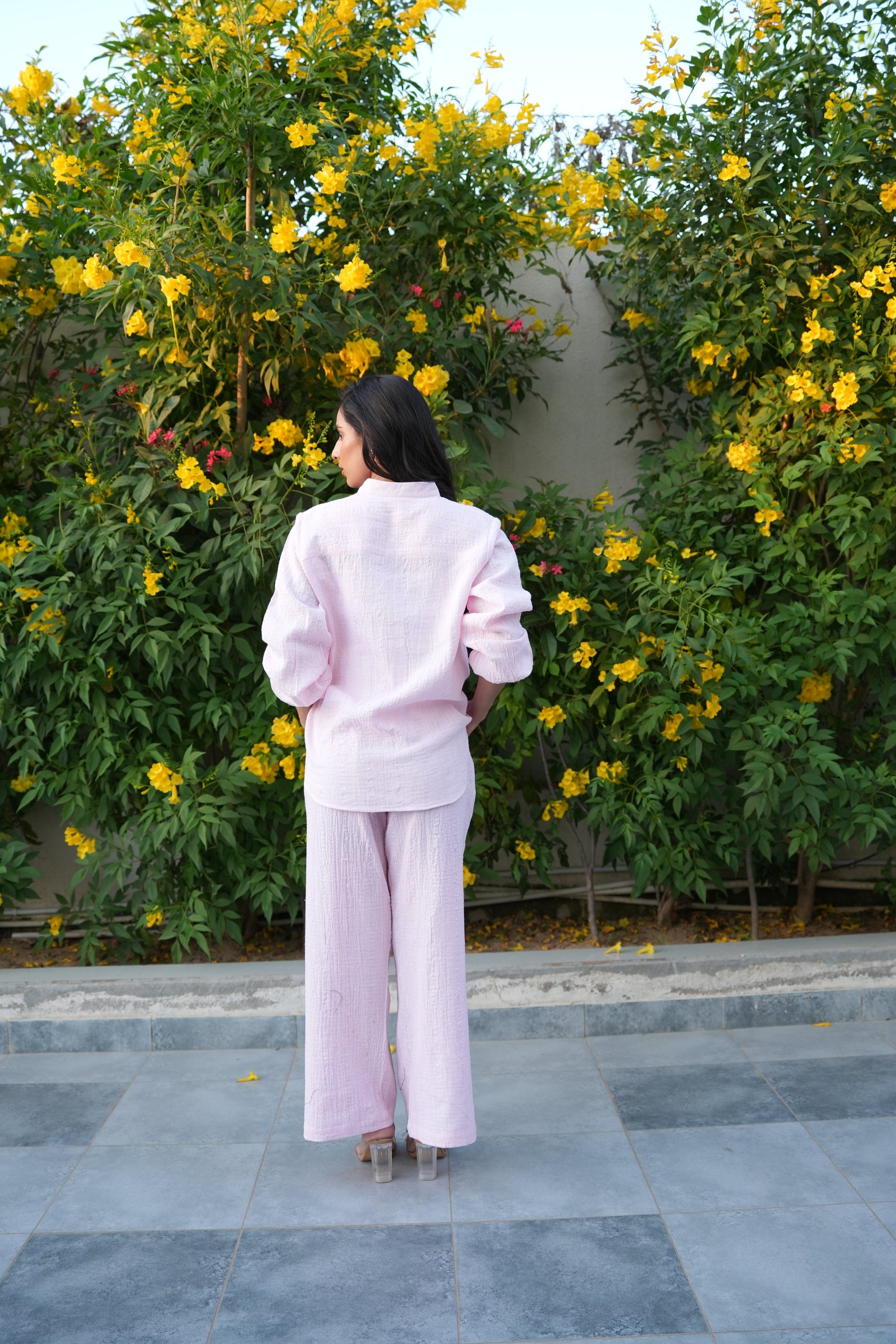 Selene Shirt & Trouser Co-ord - Petal Pink