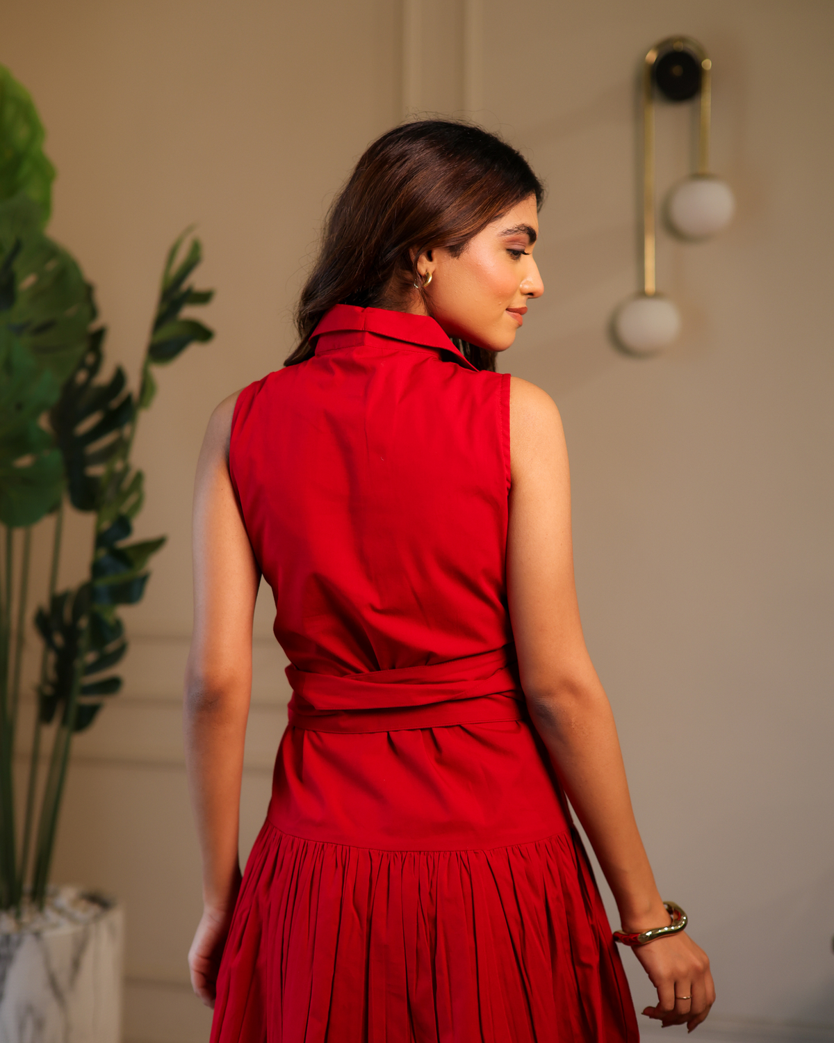 Noa Midi Dress - Red