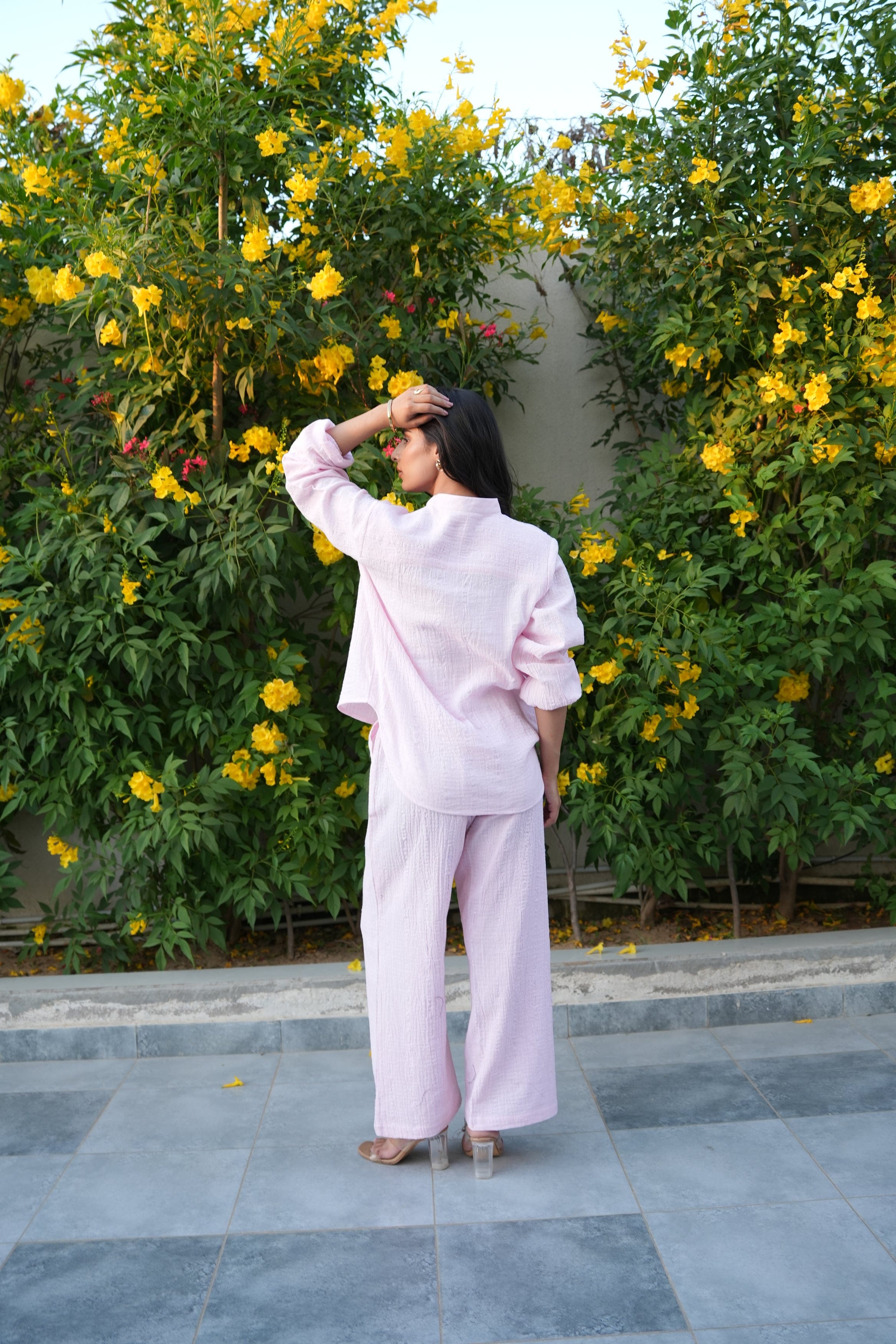 Selene Shirt & Trouser Co-ord - Petal Pink