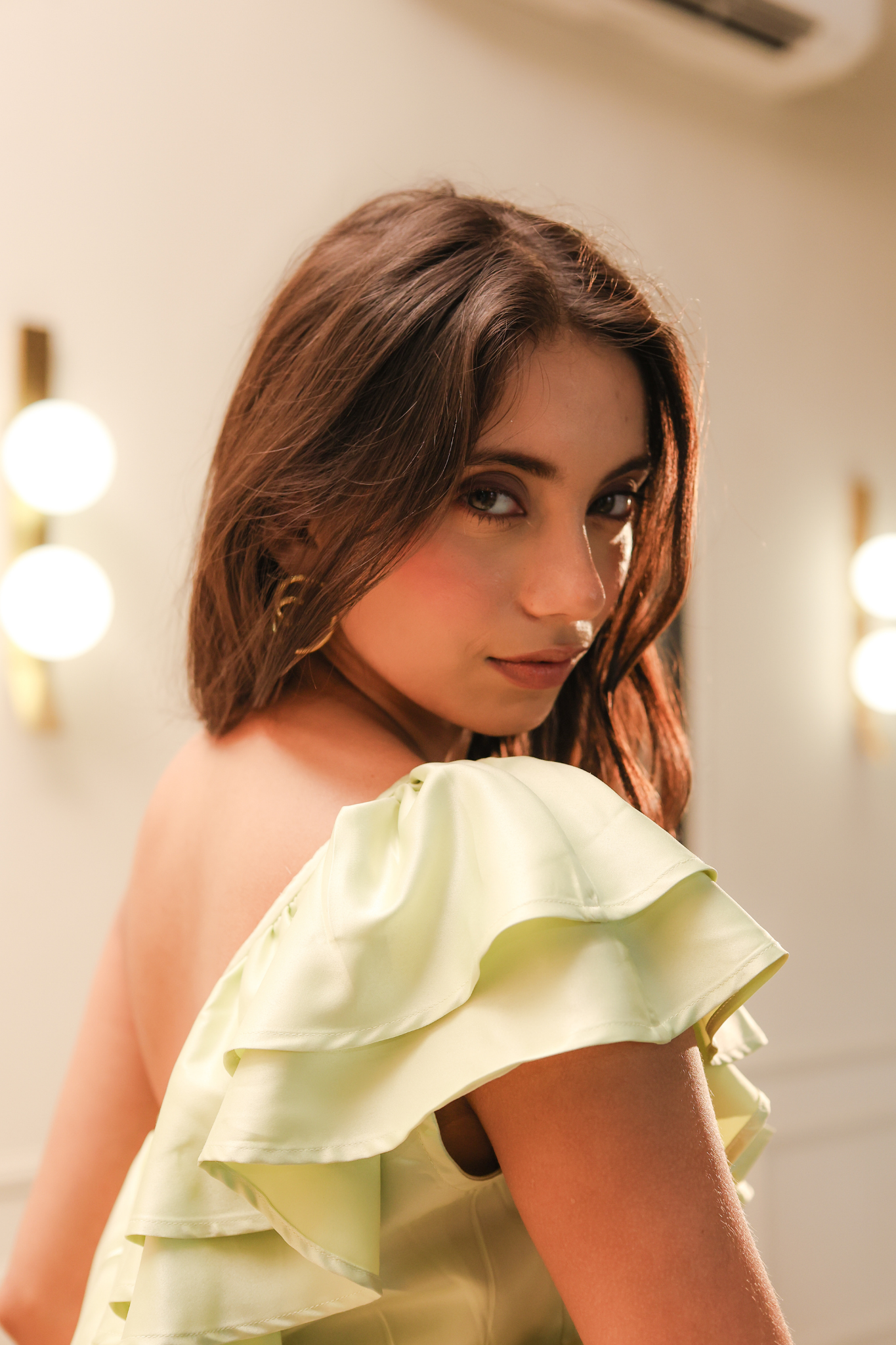 Eve One Shoulder Top - Light Green