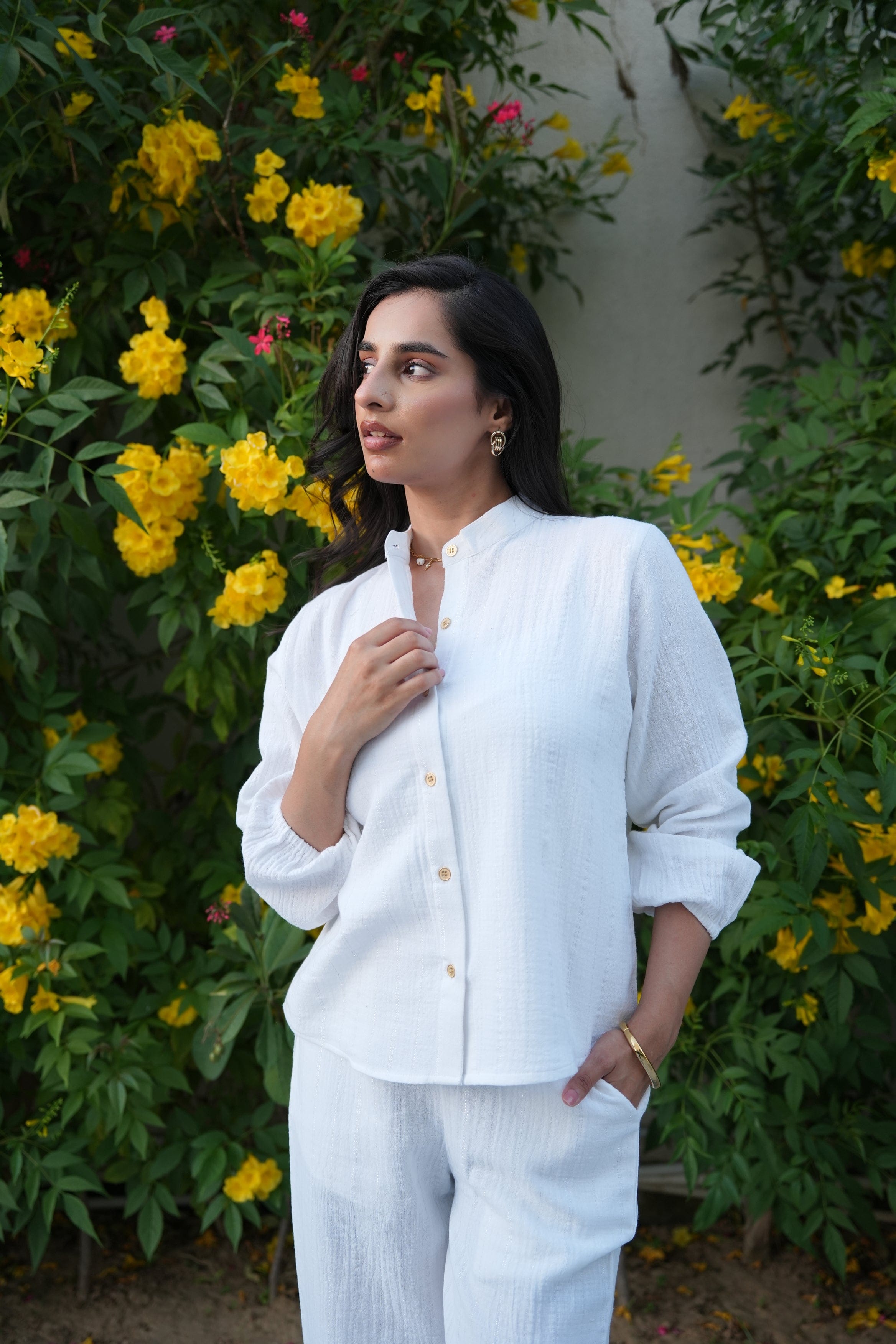 Selene Shirt & Trouser Co-ord - Ivory