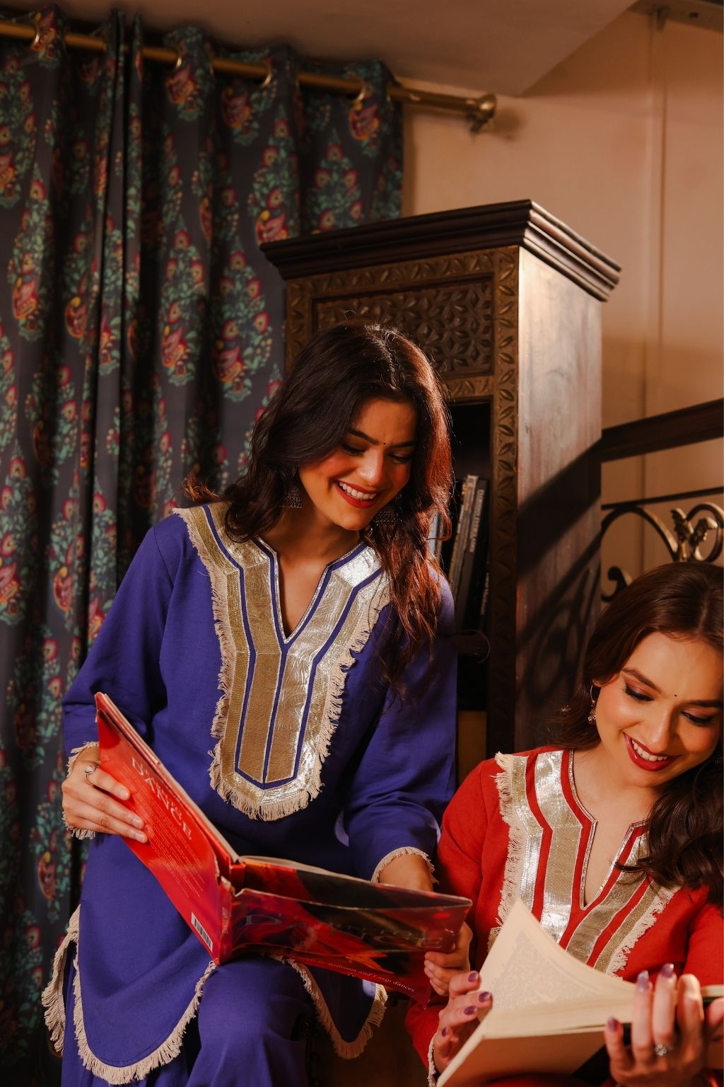 Zoya gota patti cotton farshi salwar co ord set - blue