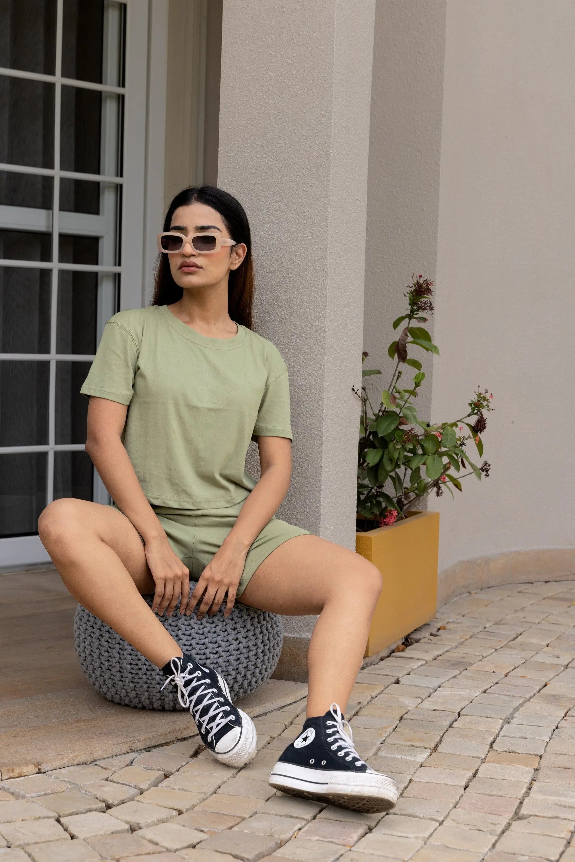 Sage Green T-shirt & Shorts Set