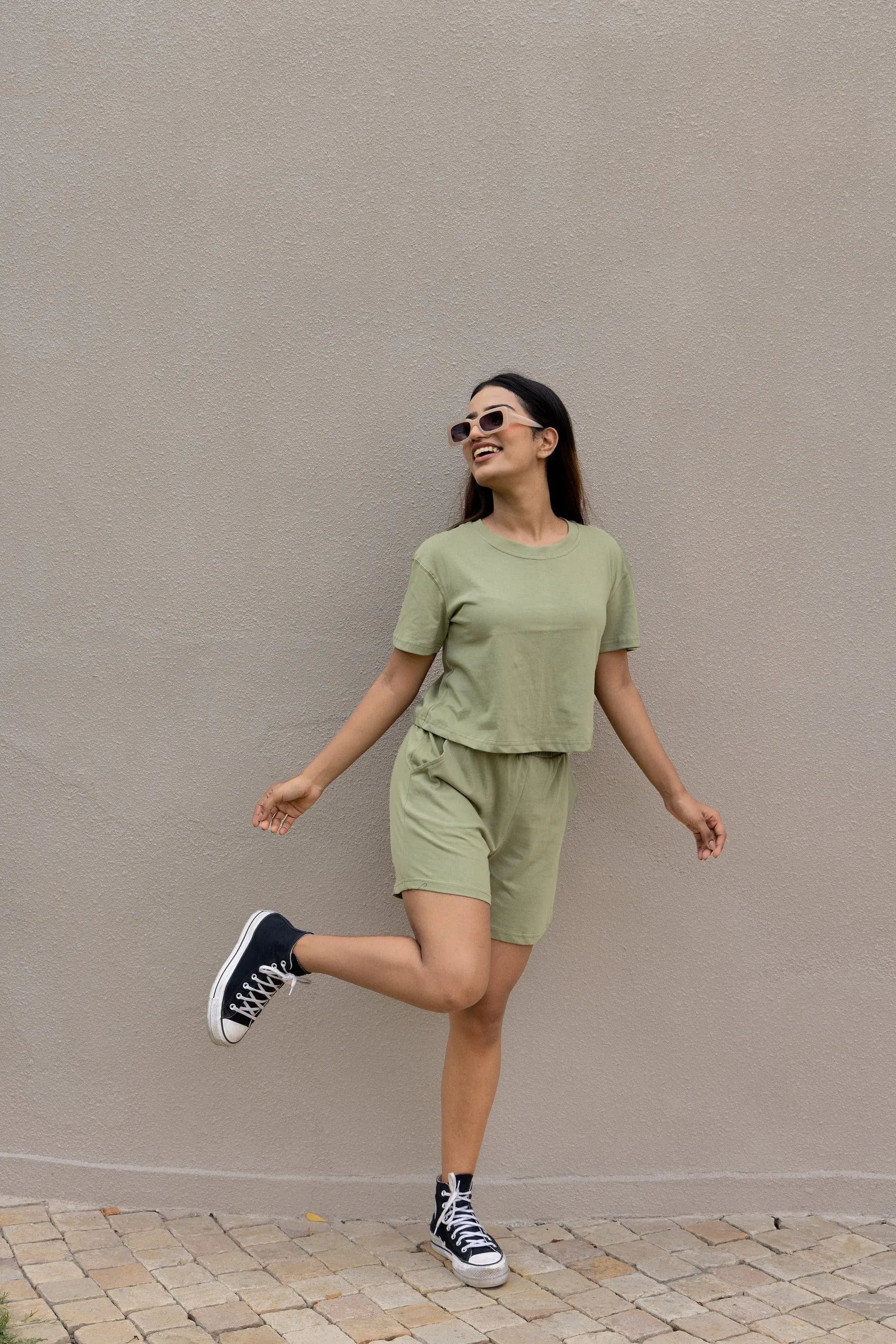 Sage Green T-shirt & Shorts Set