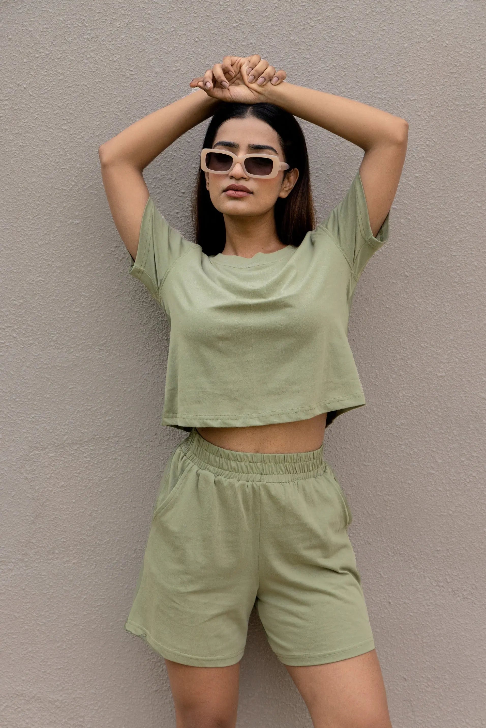 Sage Green T-shirt & Shorts Set