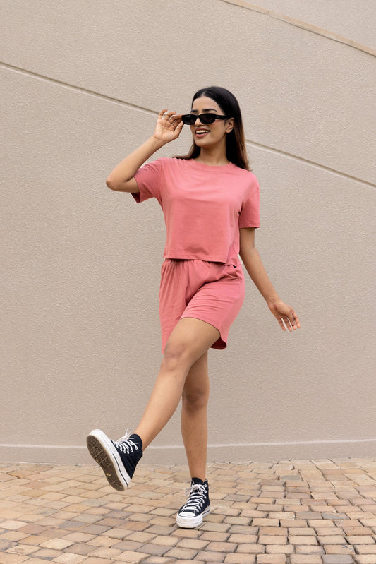 Pink T-shirt & Shorts Set