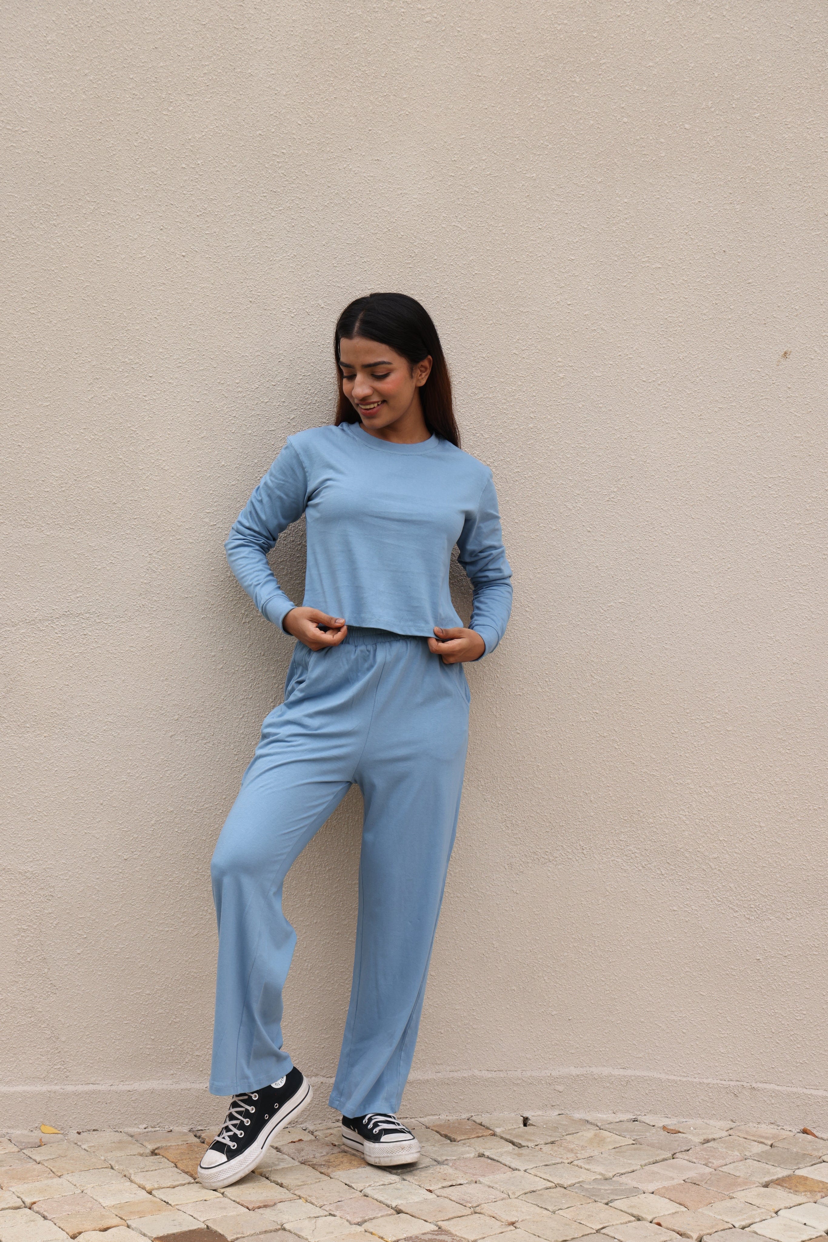 Sky Blue Full Top & Pants Set