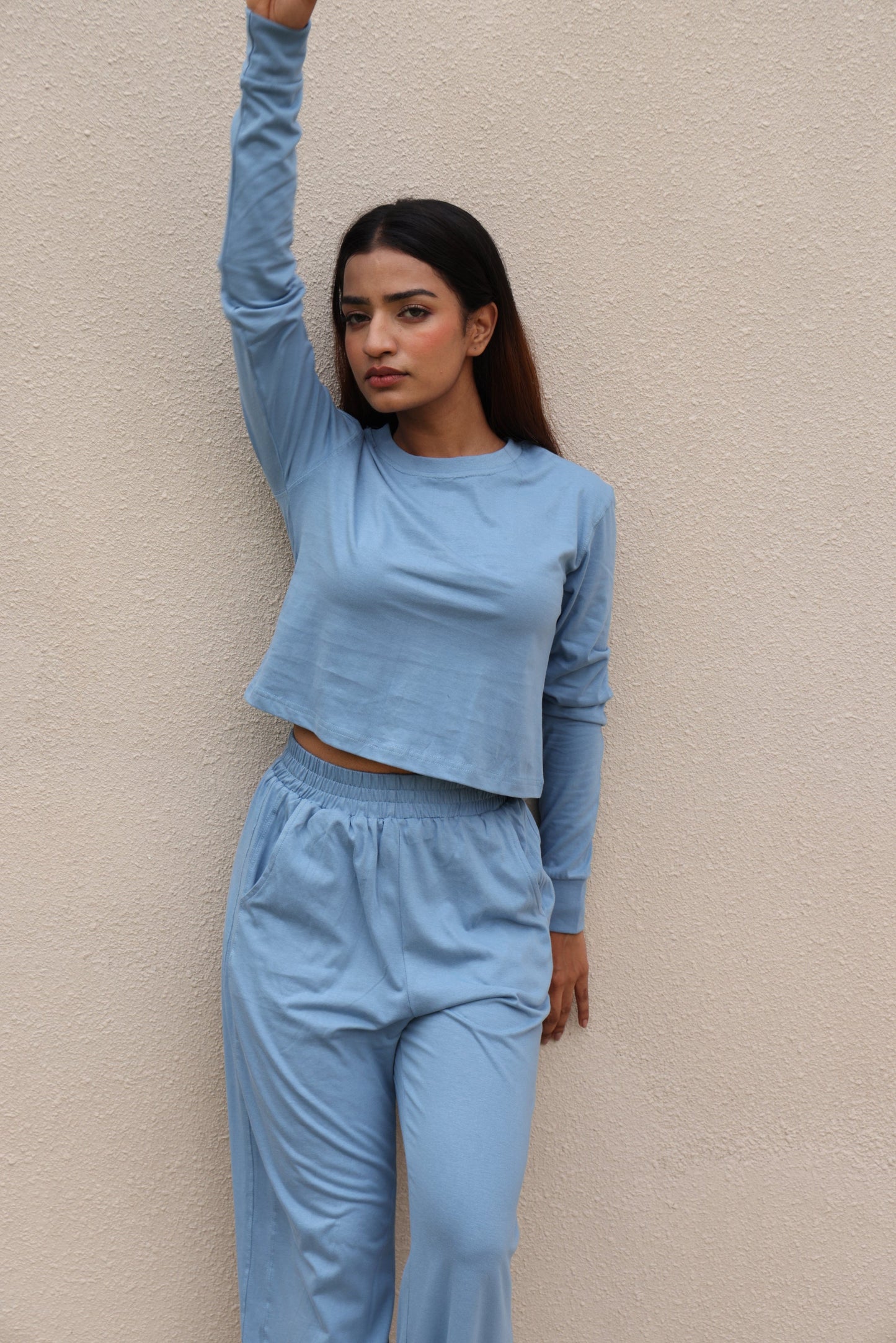 Sky Blue Full Top & Pants Set