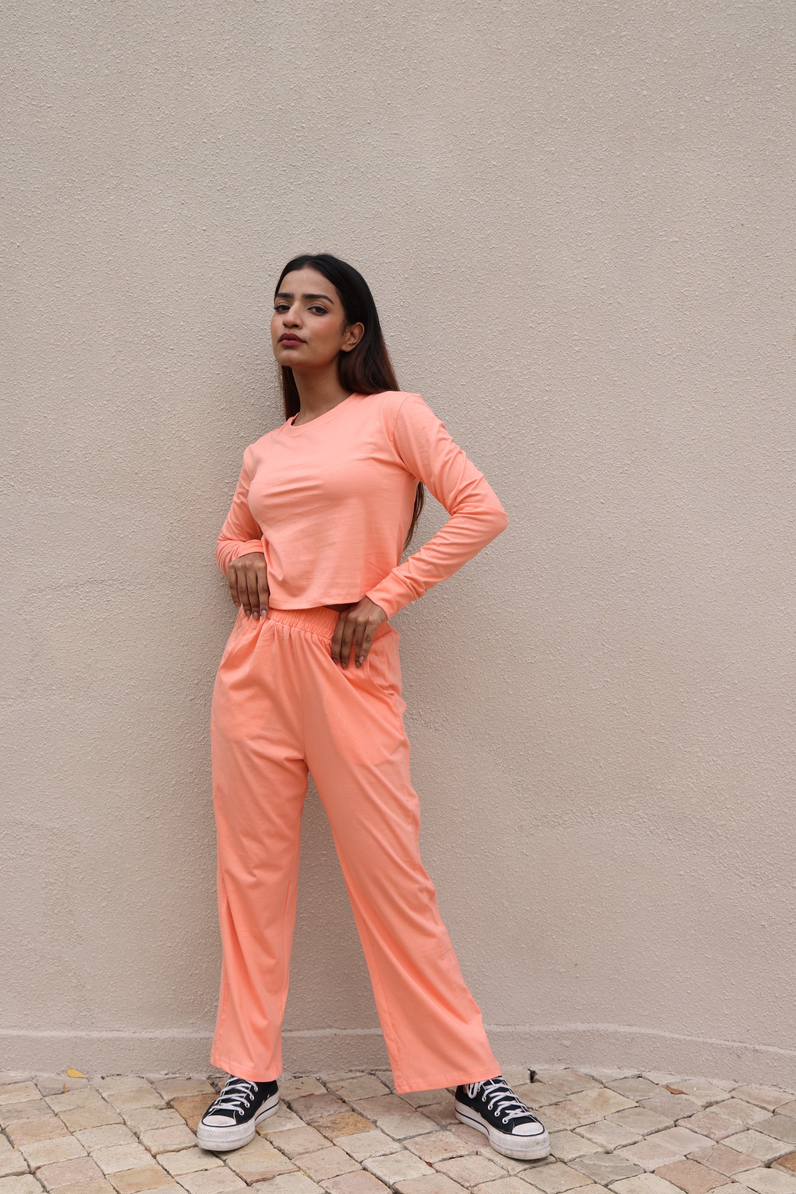 Peach  Full Top & Pants Set