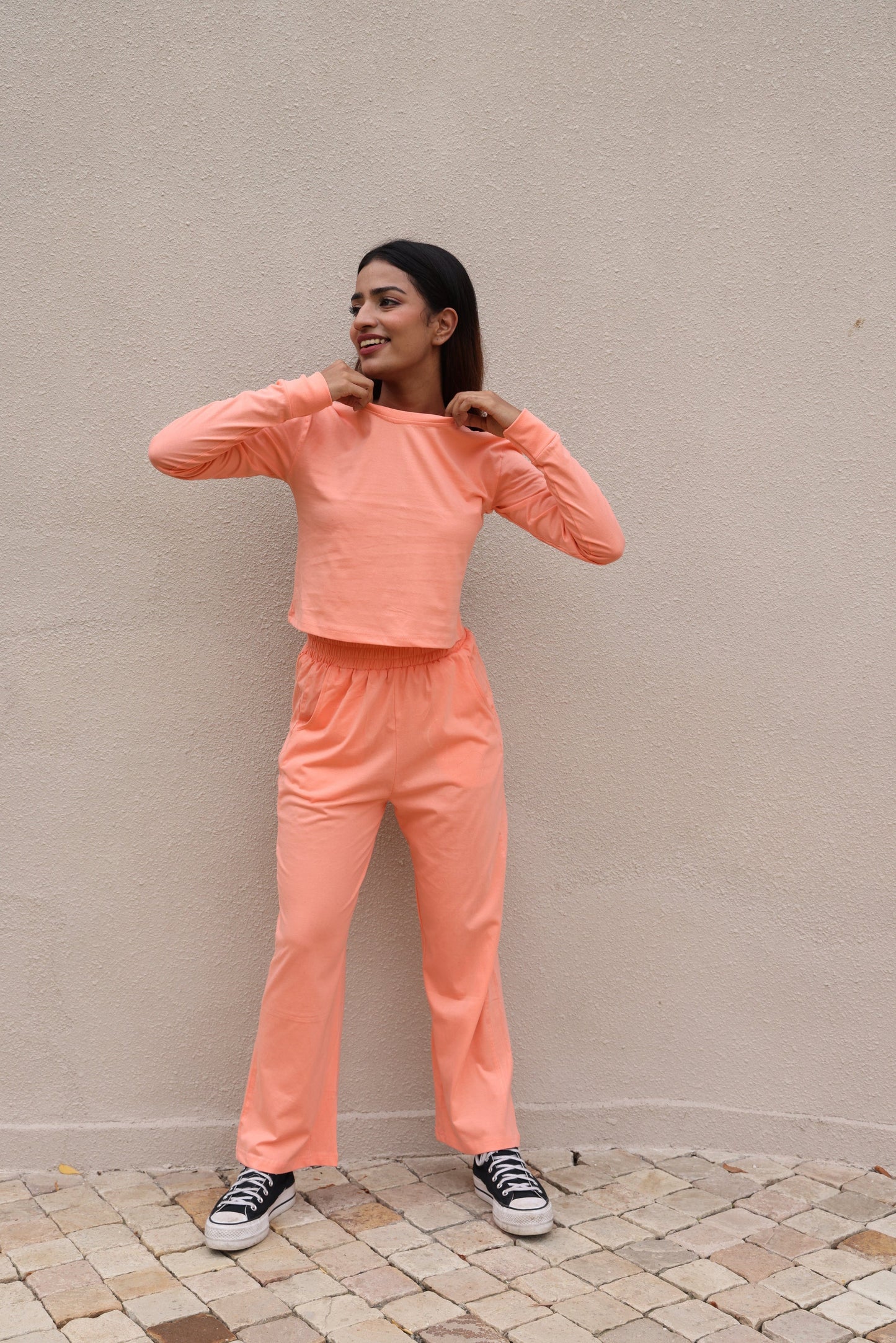 Peach  Full Top & Pants Set