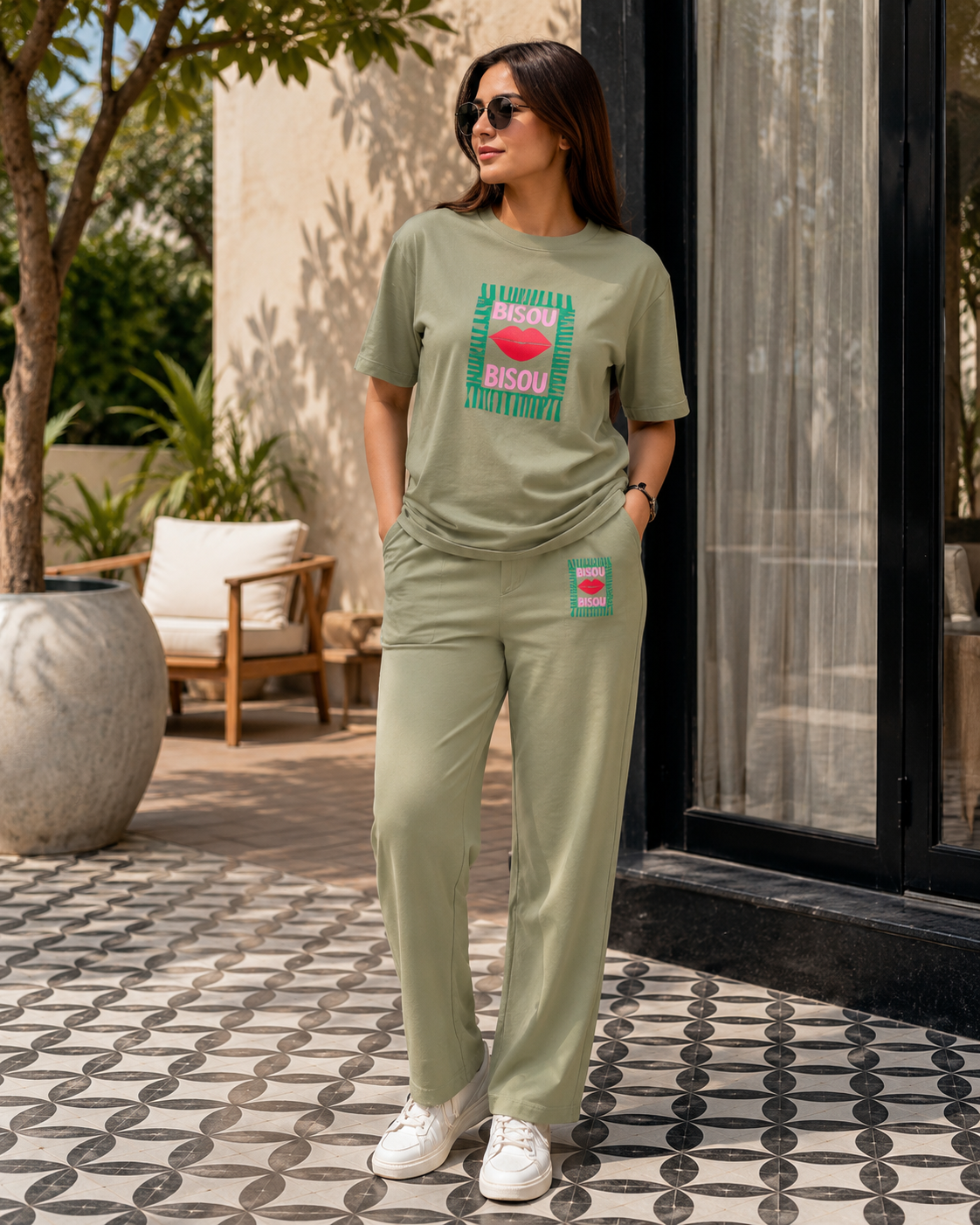 Bisou Oversized T-shirt - Green