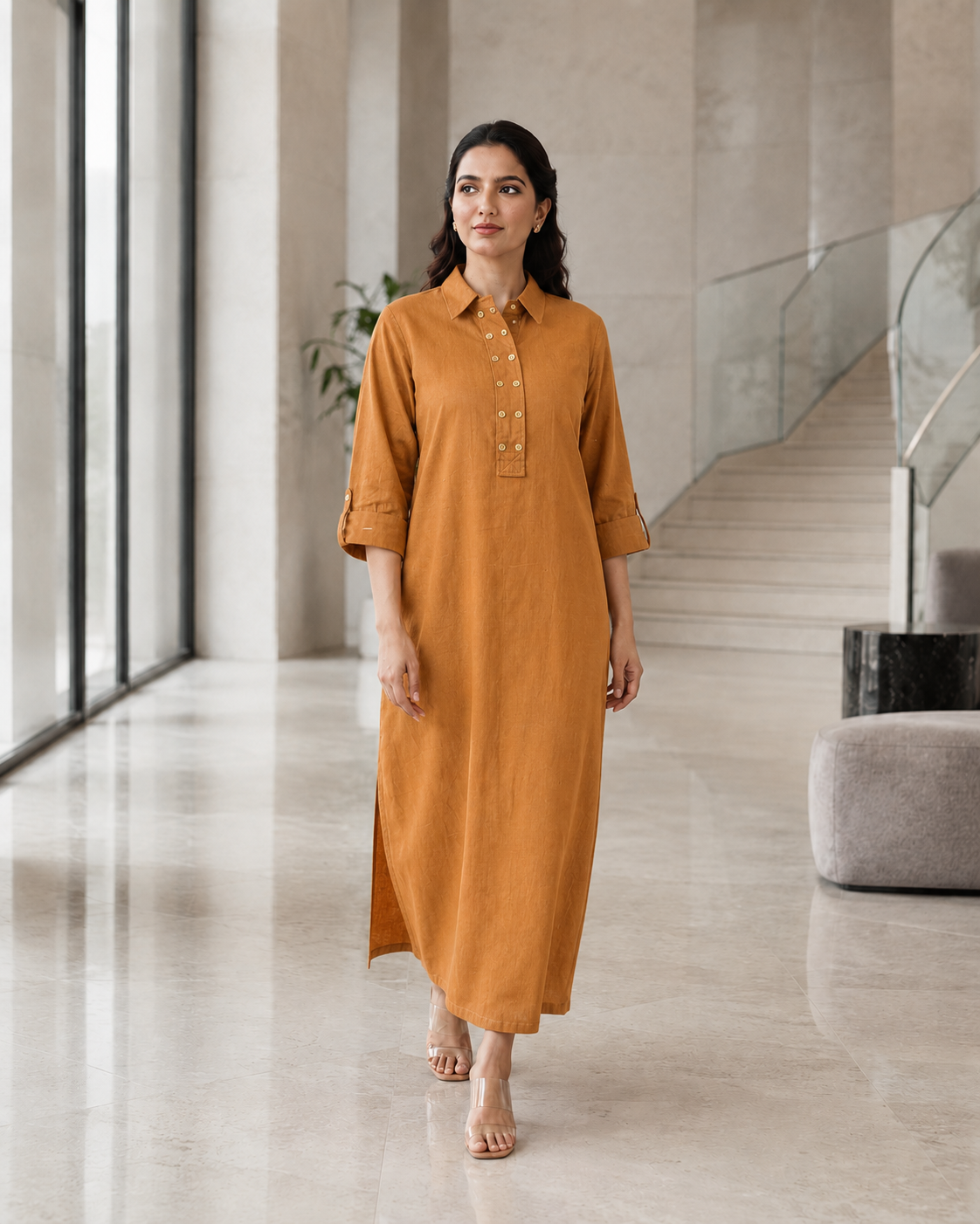 Sunehri Kurta - Cinnamon